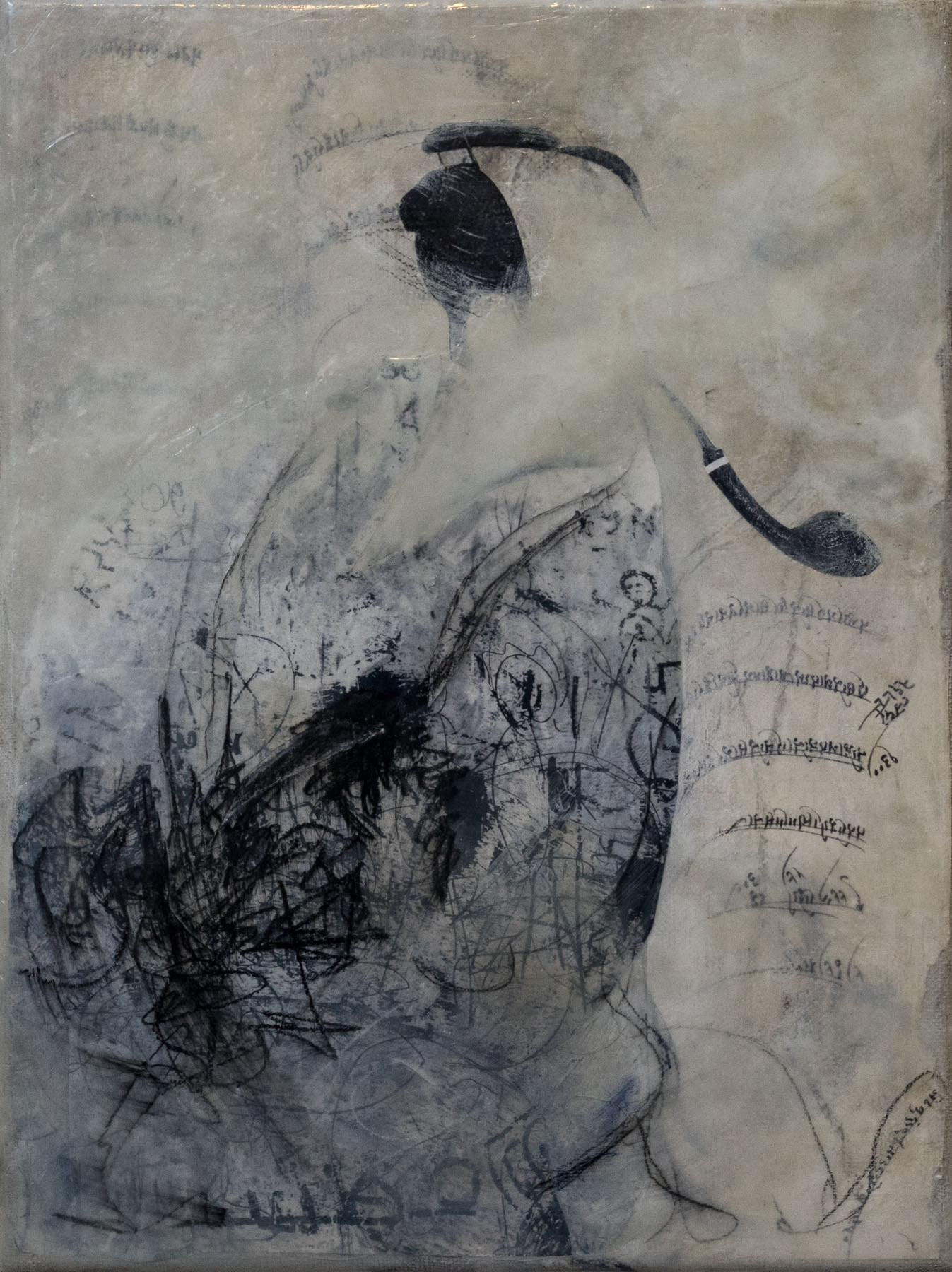 "Japanese 4" 15,75x11,81 "(40x30cm), 2018, Mixed media on canvas.