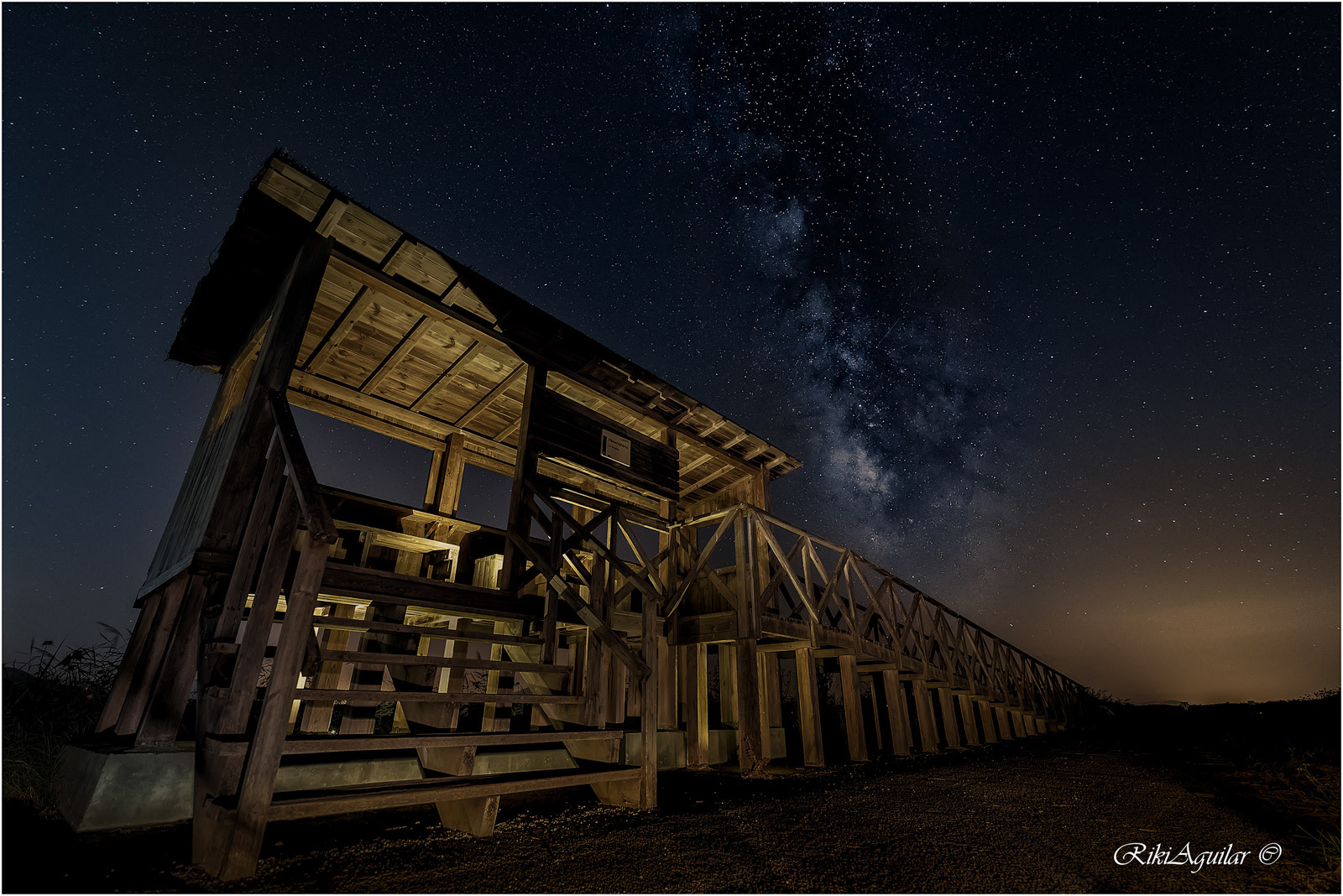 Observatorio y Vía Láctea. Fuente de Piedra. Málaga