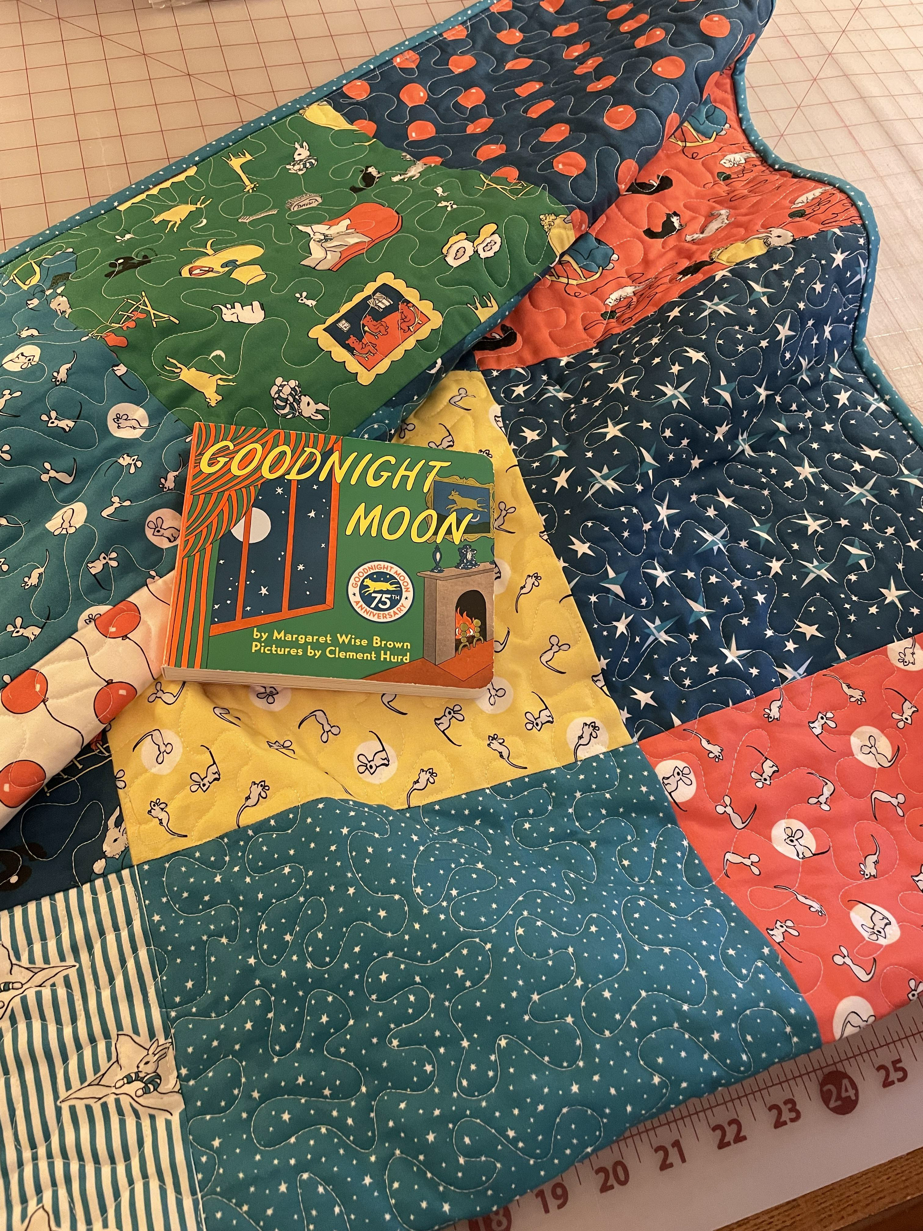 Goodnight moon quilt and book
