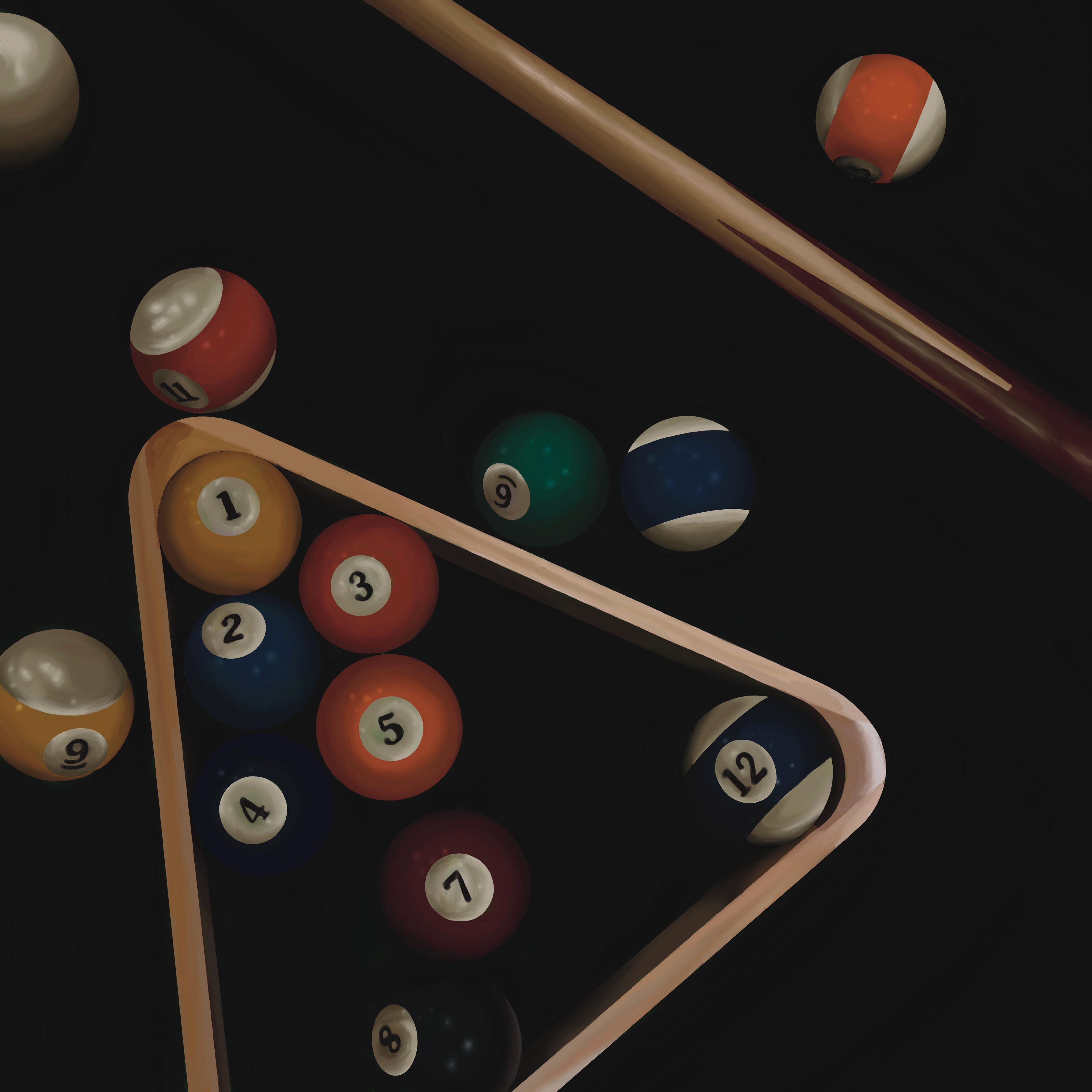 "Pool Hall Haze" Digital. 2024.