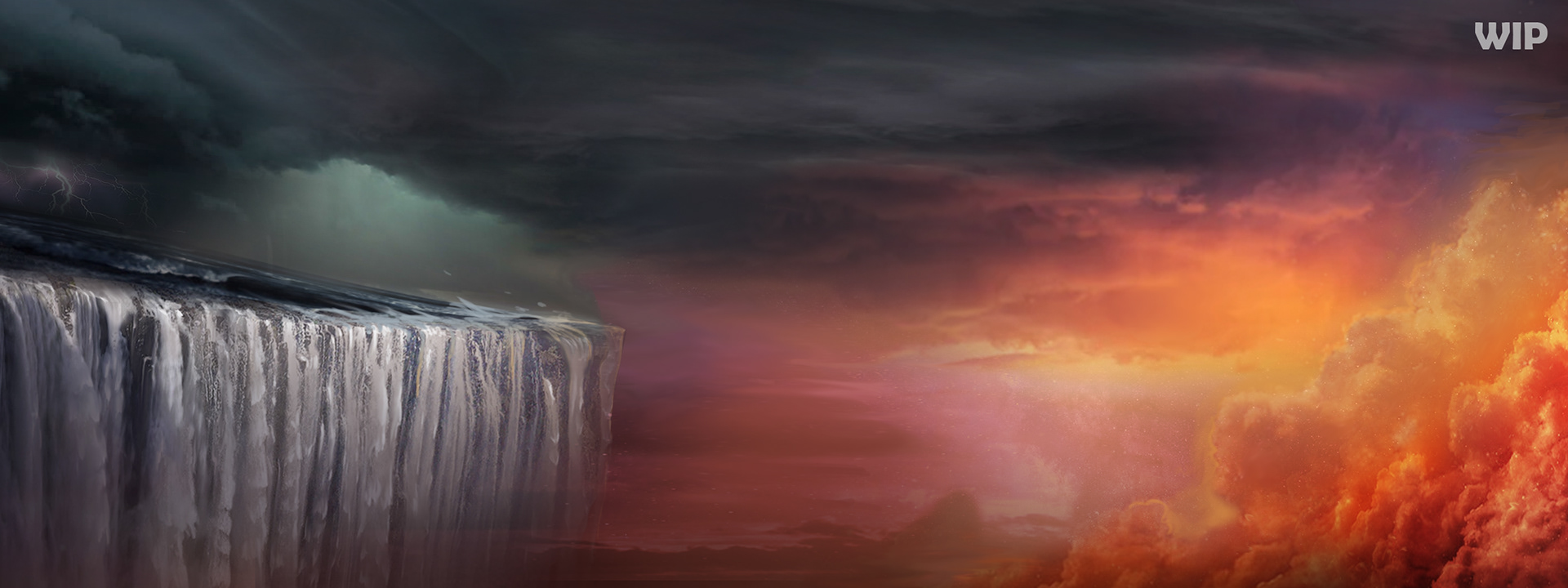 "Nod" Waterfall Scene Concept (Photo montaging, manipulation & touches of digital painting)