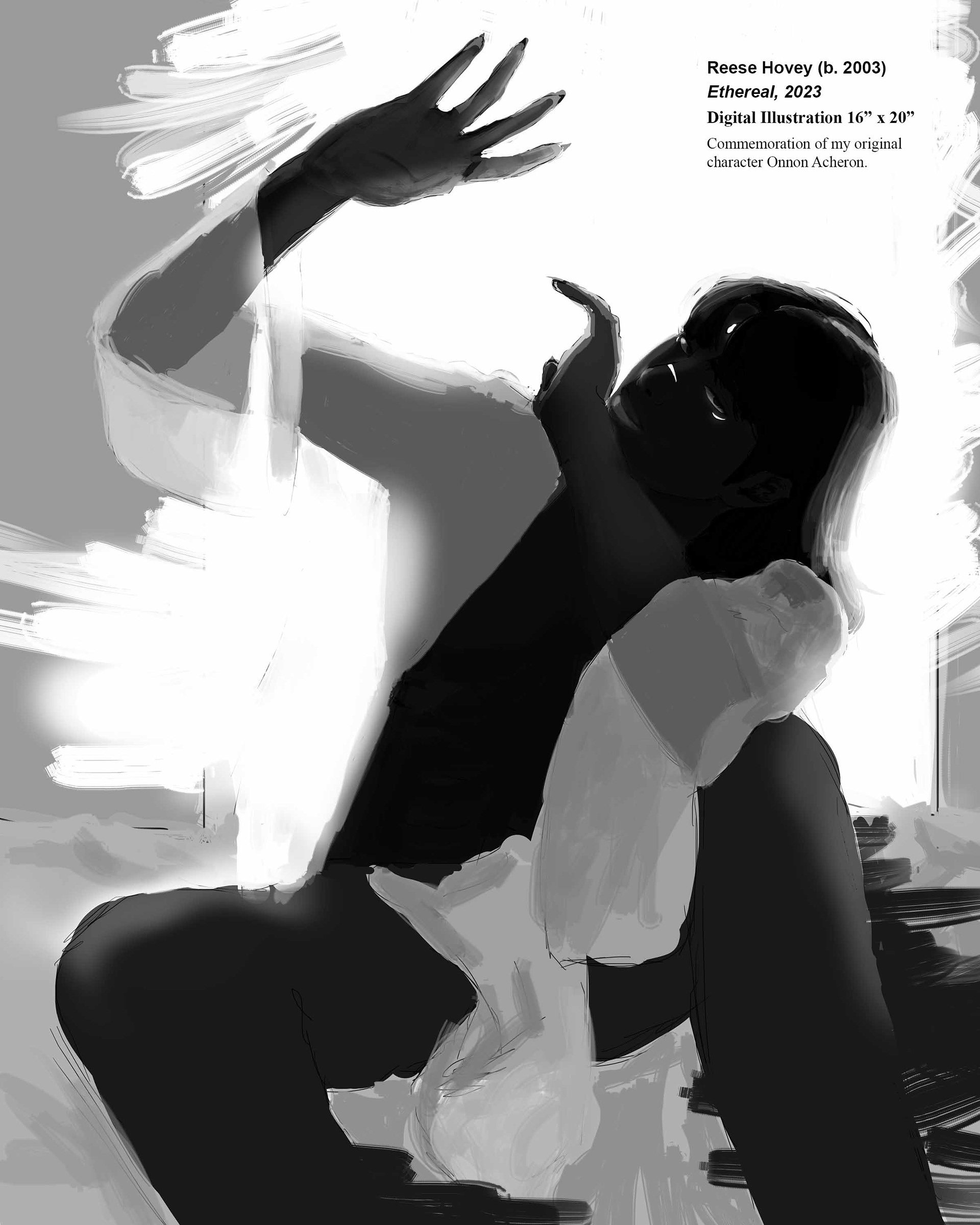 Final magazine spread page with same man posing in comfy clothes named Ethereal
