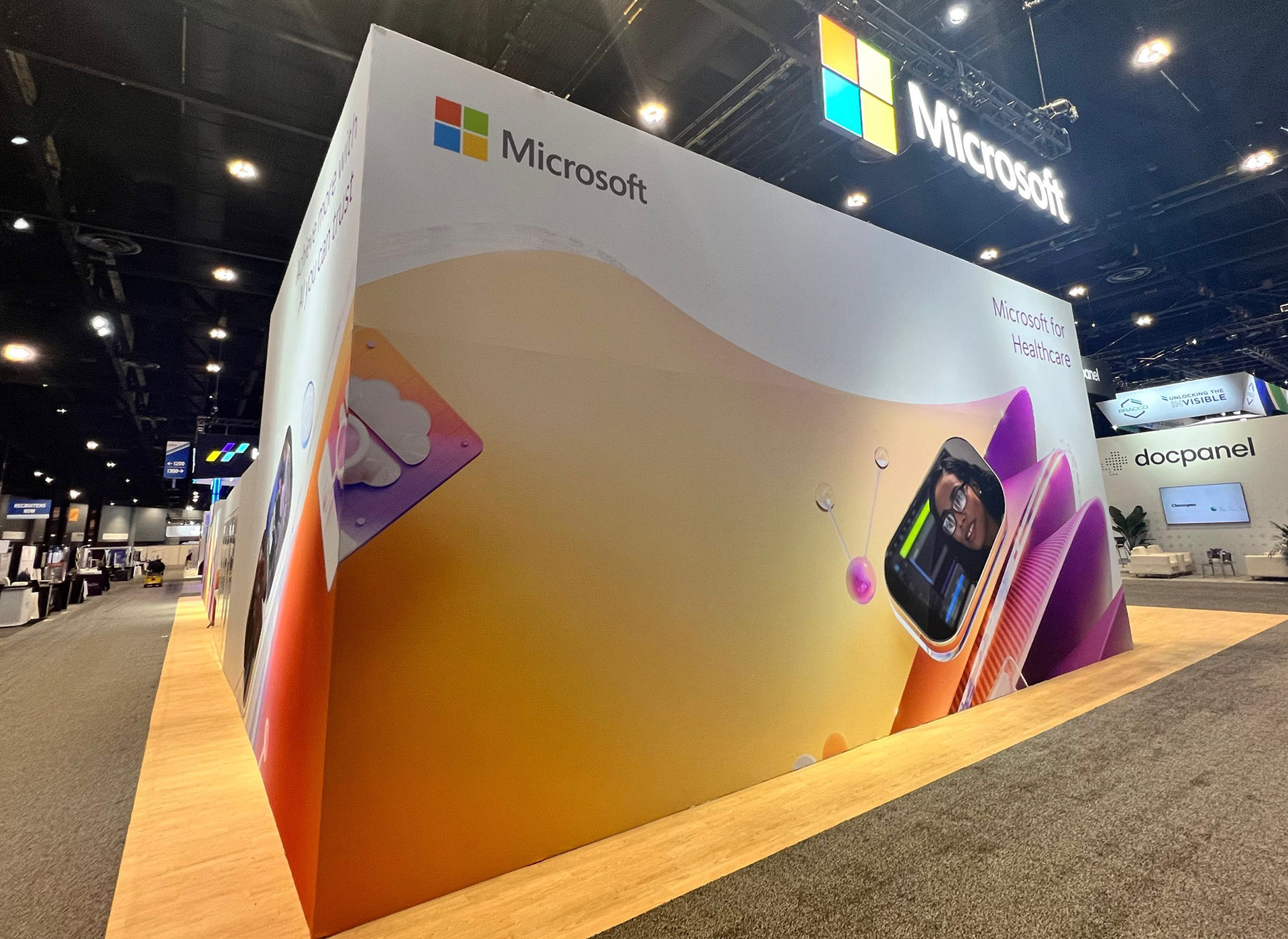 Rear of Microsoft booth at RSNA 2025