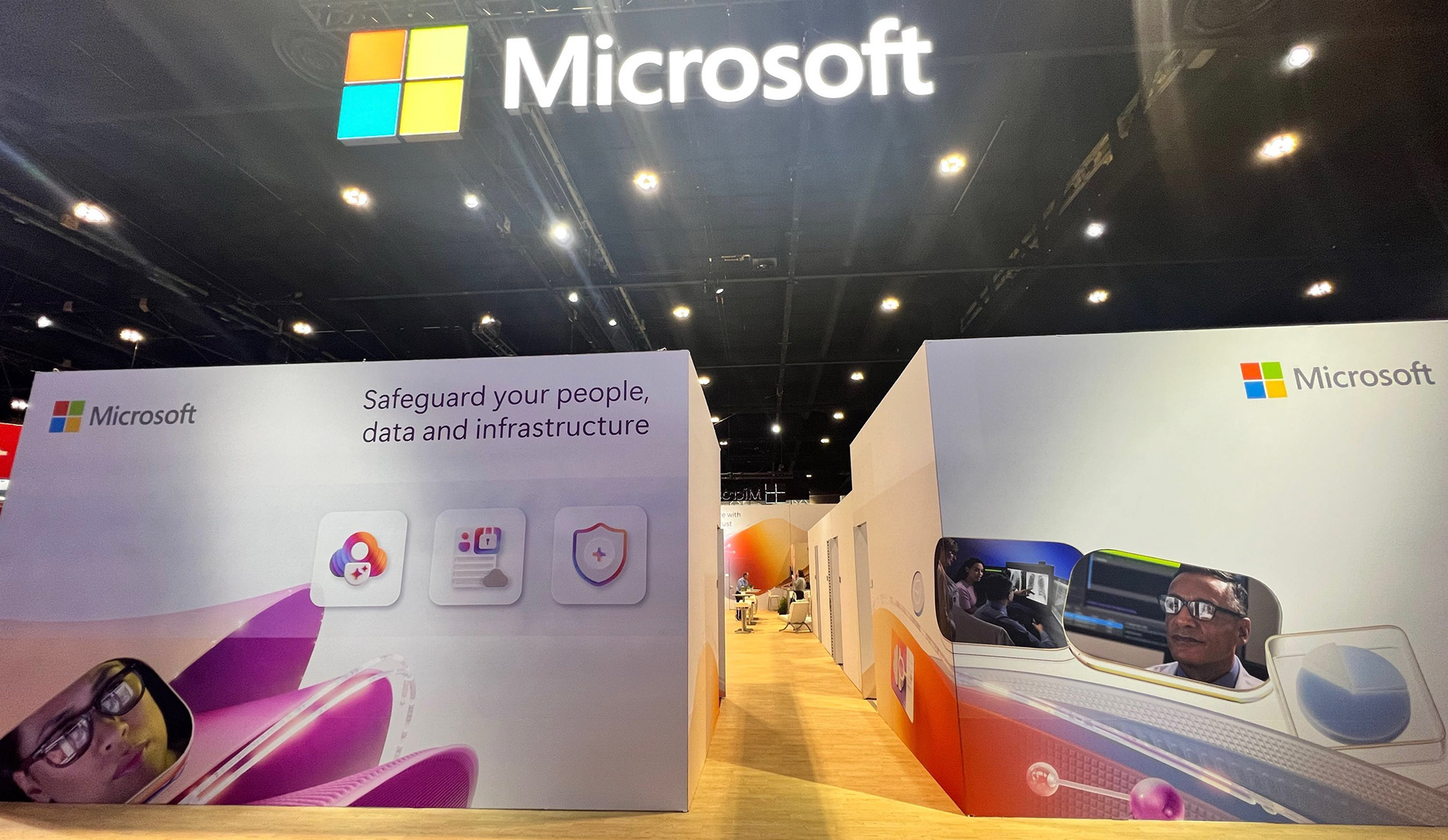 Rear of Microsoft booth at RSNA 2025