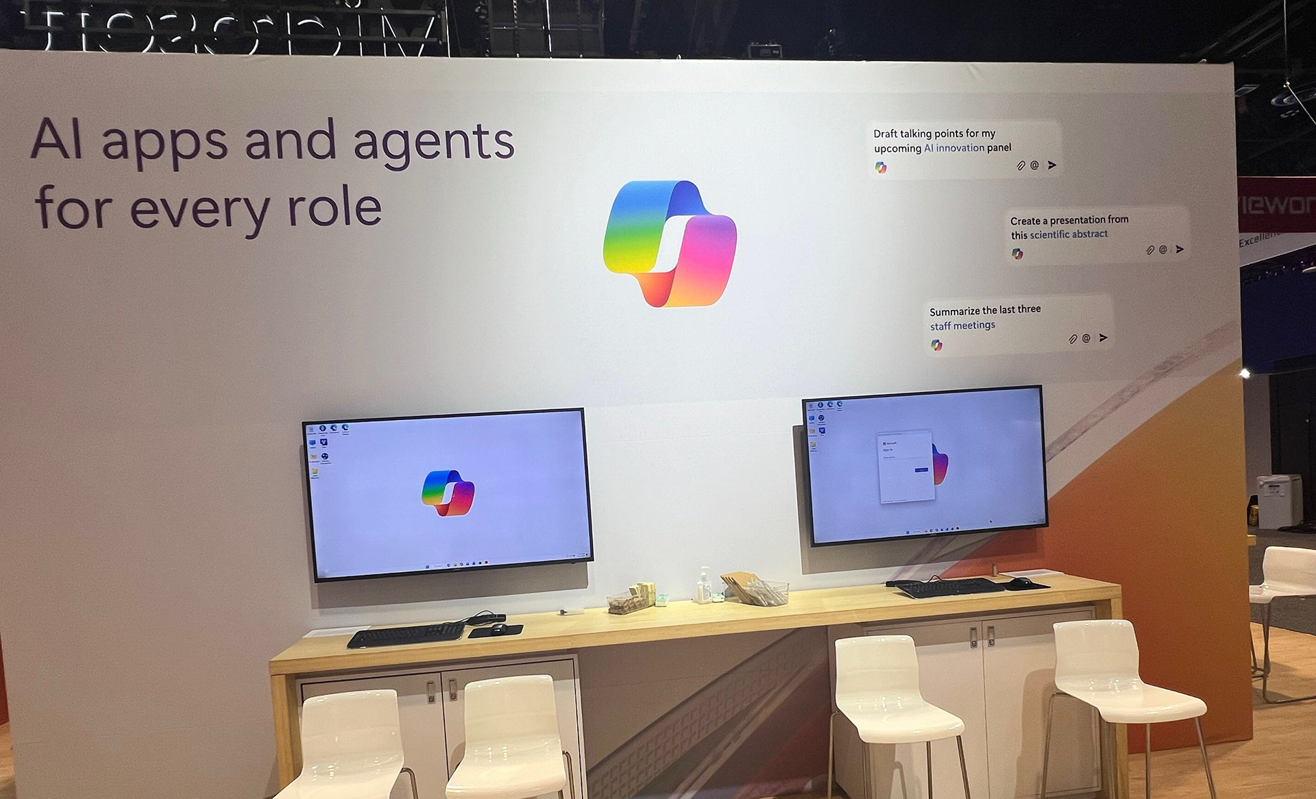 Copilot station, Microsoft booth, RSNA 2025