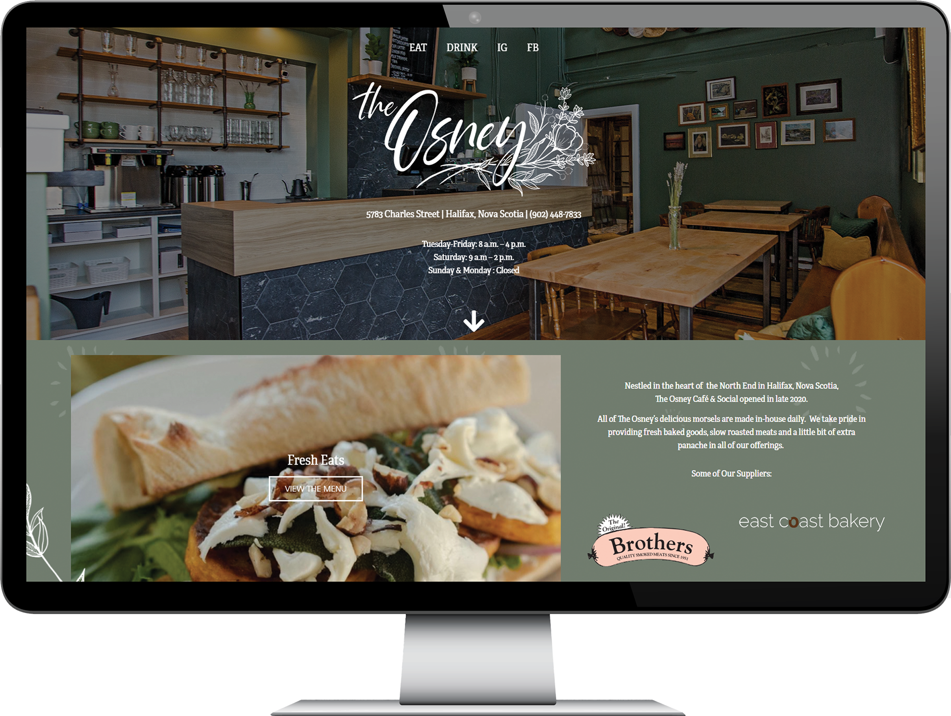 The Osney Café & Social, Halifax, www.theosney.ca, Nova Scotia web design