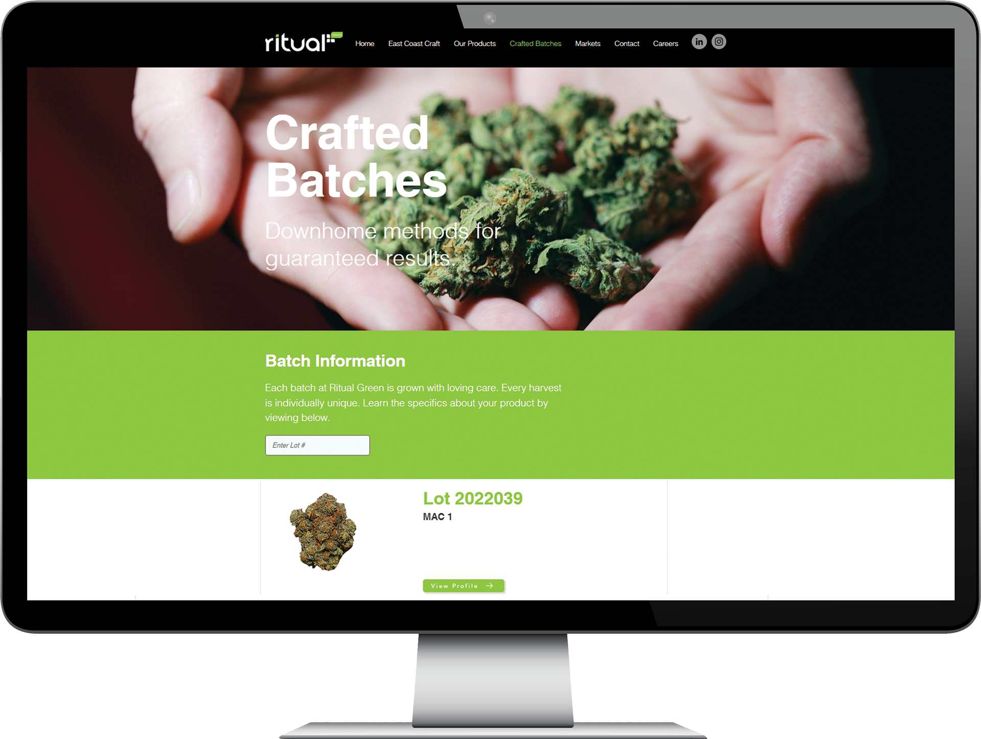 Ritual Green Cannbis, www.ritualgreen.ca, Nova Scotia web design