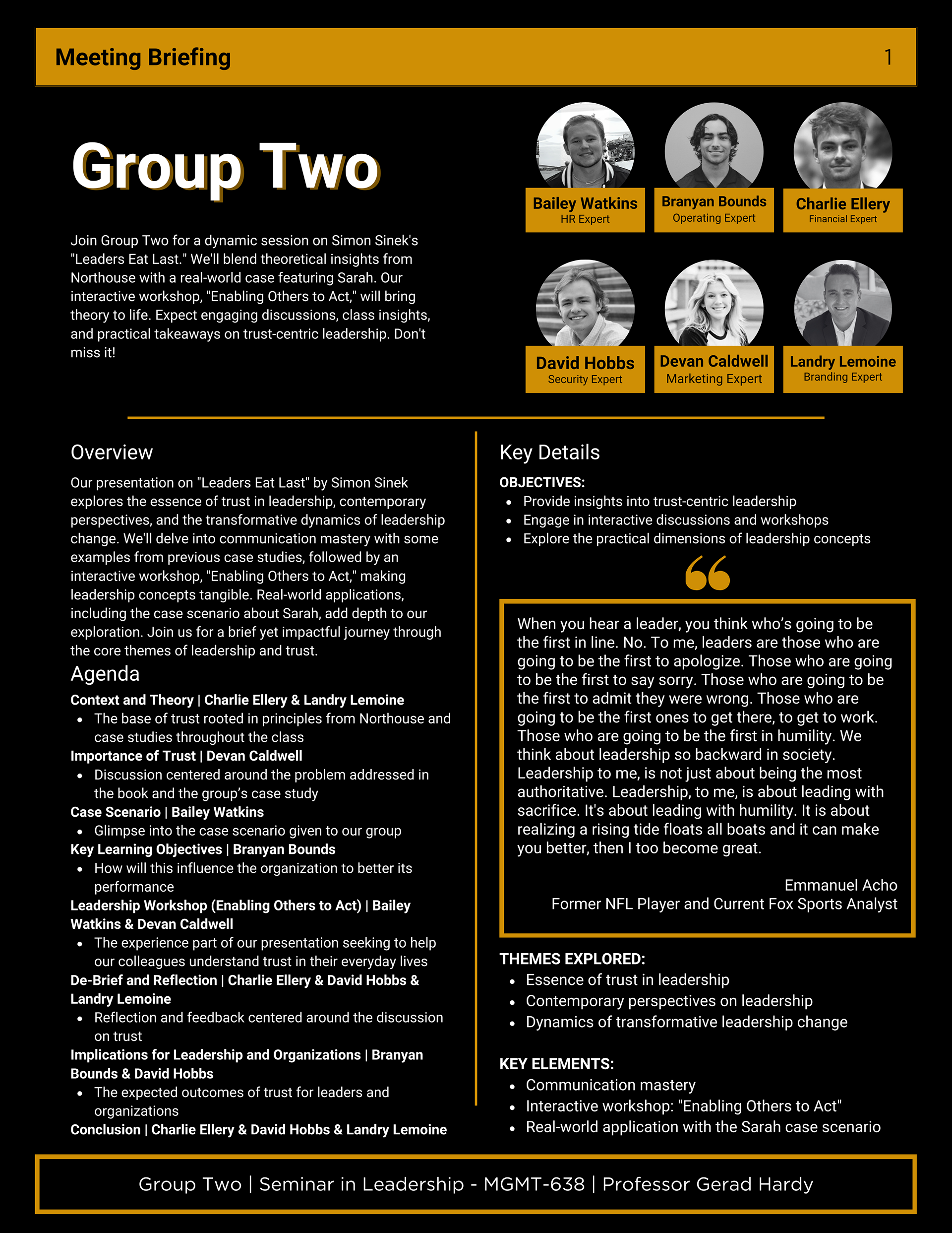Introduction to the Team | Handout