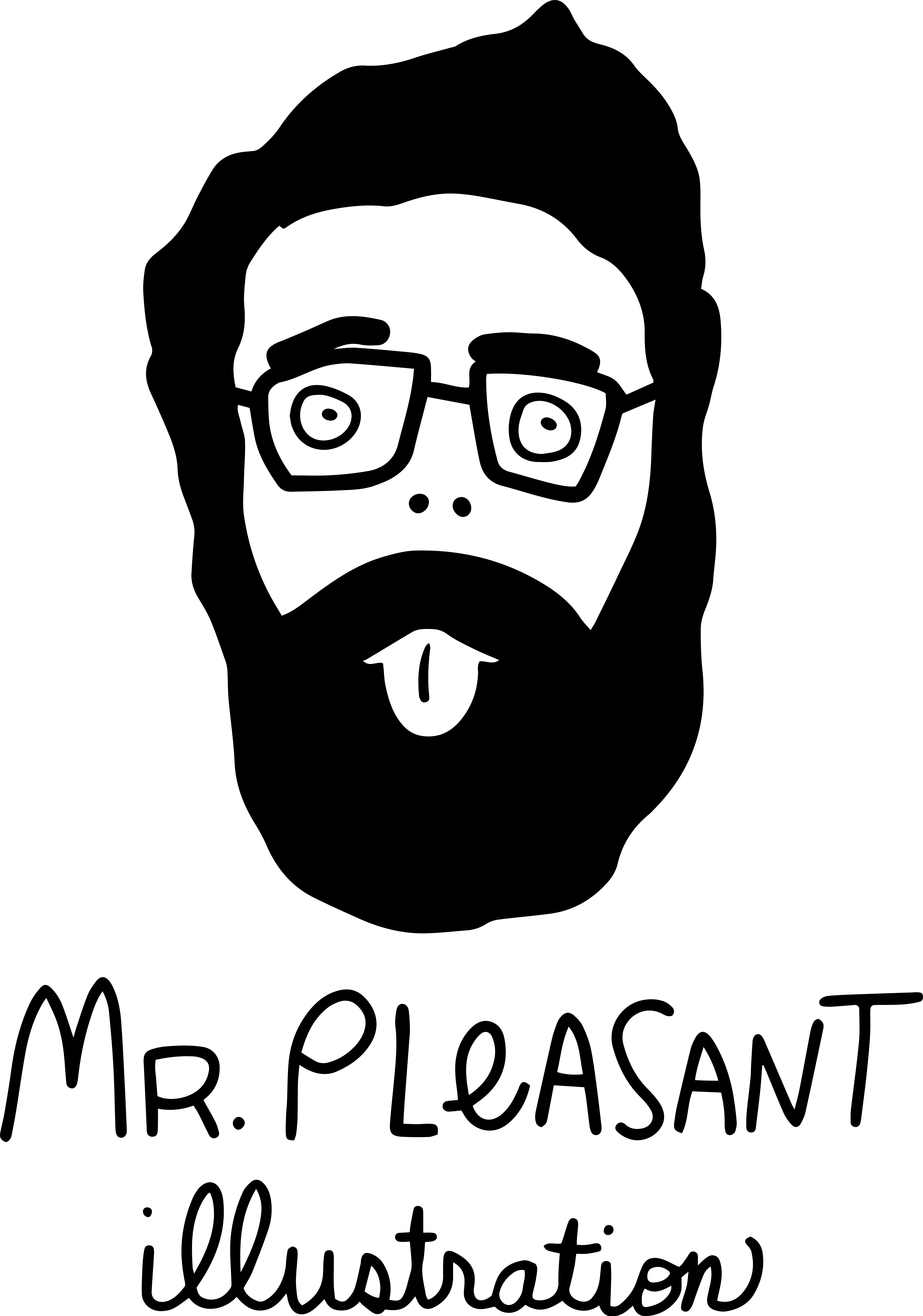 Mr. Pleasant Illustration Logo