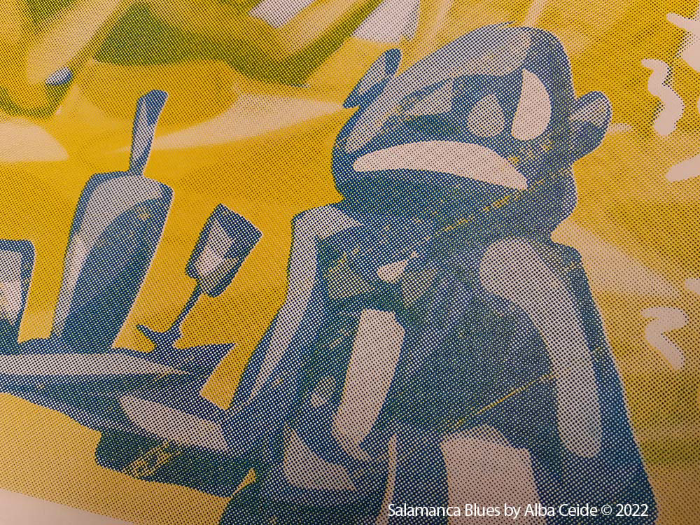PROCESS: Fragment of a print with 2 inks only