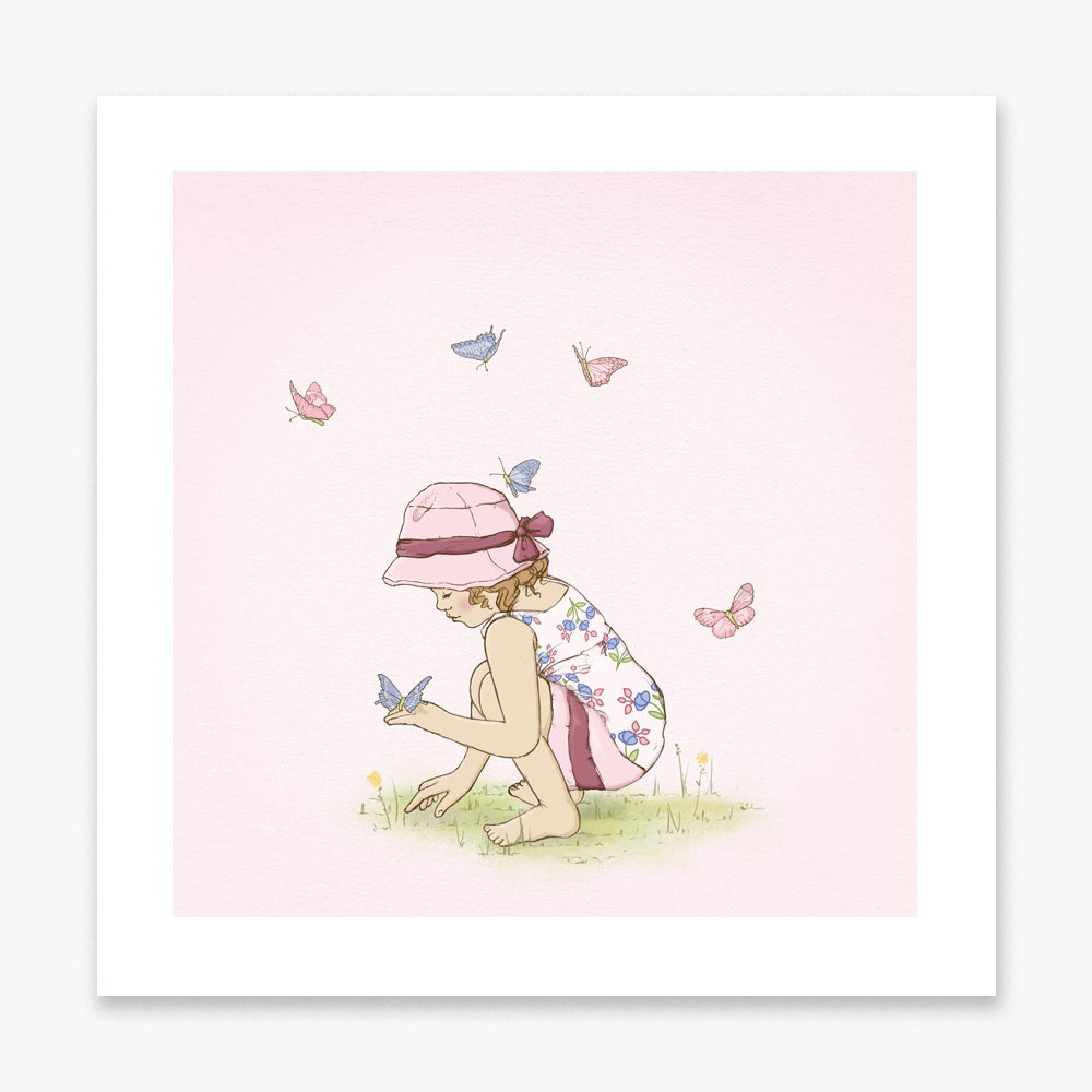 Butterfly Girl Mindfulness Art Print