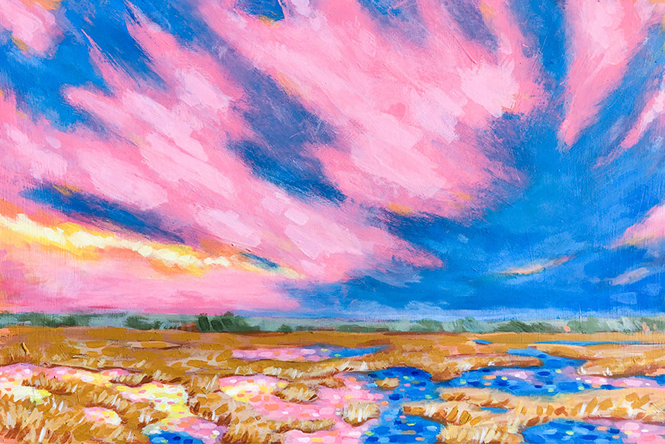 Corson Sound NJ - 18.5” x 16.5” Acrylic on Birch Panel ($700)