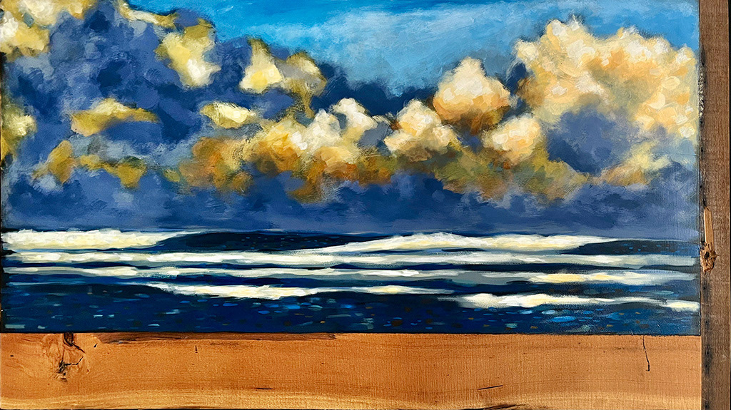 Playa Saladita - Mexico - 36" x 50" Acrylic on Birch Panel w/ Walnut, Cedar ($3500)
