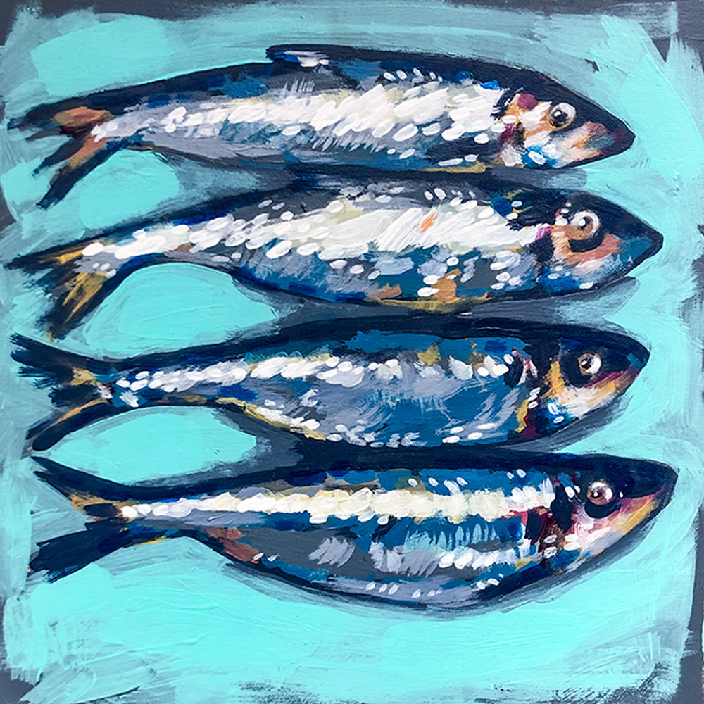 Sardines 1 - 12" x 12" (Sold)