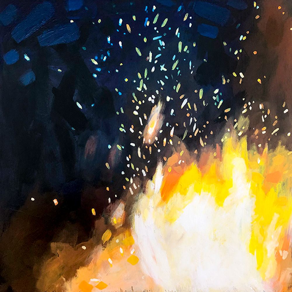 Camp Fire 1 - 24" x 24" (Sold)