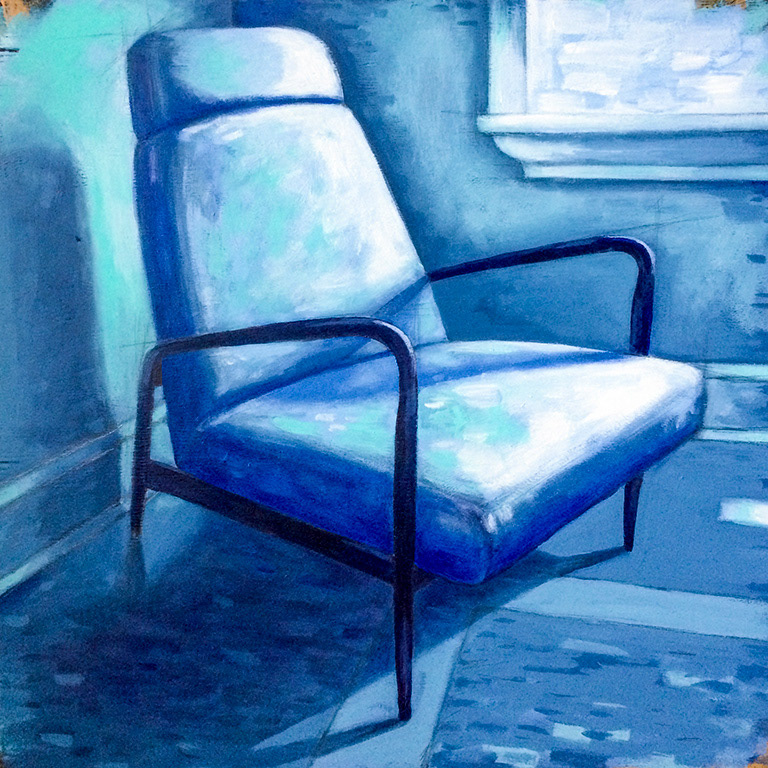 Blue Chair - 24"x24" - Acrylic on Birch Panel ($1500)