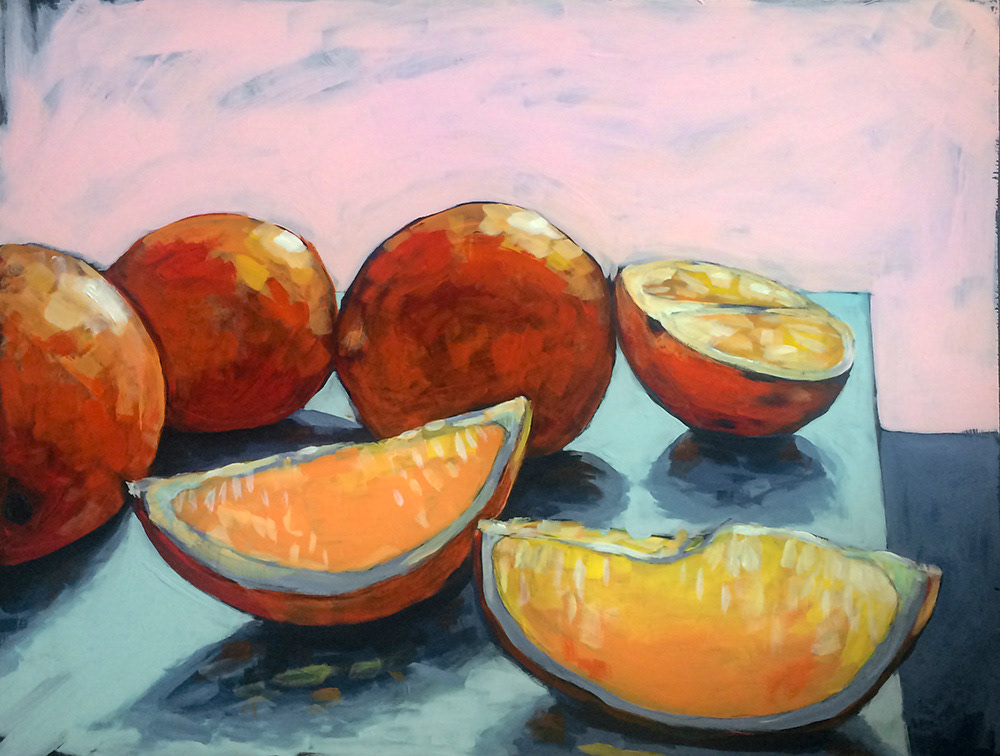 Oranges 1 - 31.5" x 24" - Acrylic on Birch Panel ($2000)