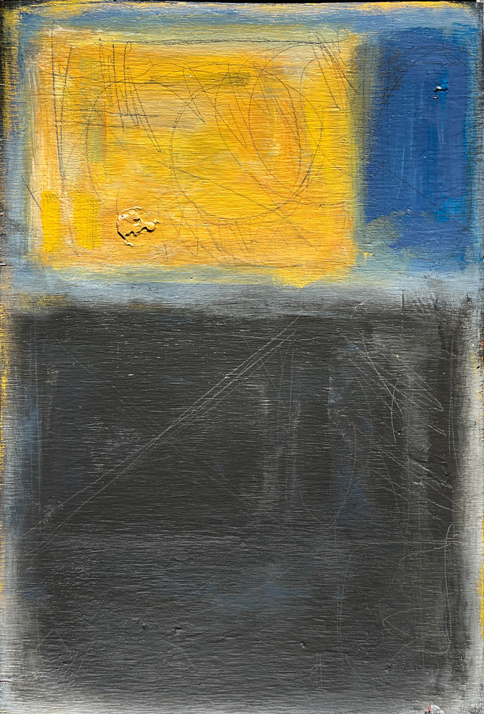 Black Gold Navy - 24” x 16.5” - Acrylic on Birch Panel