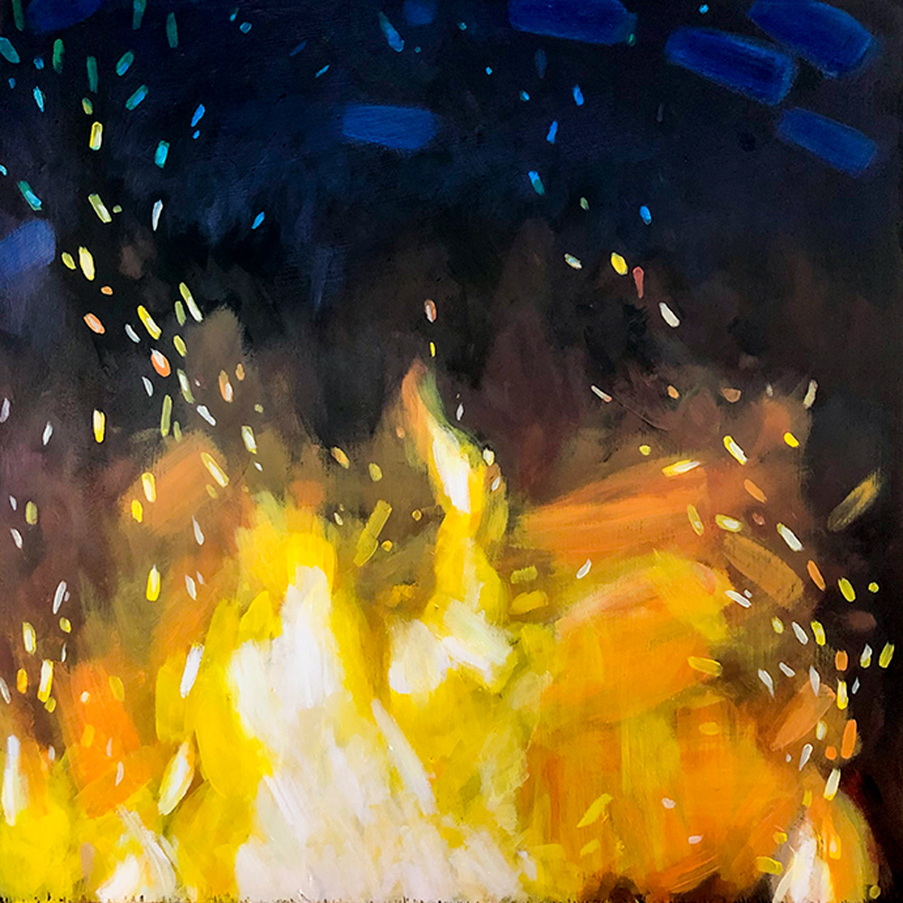 Camp Fire 2 - 24" x 24" (Sold)