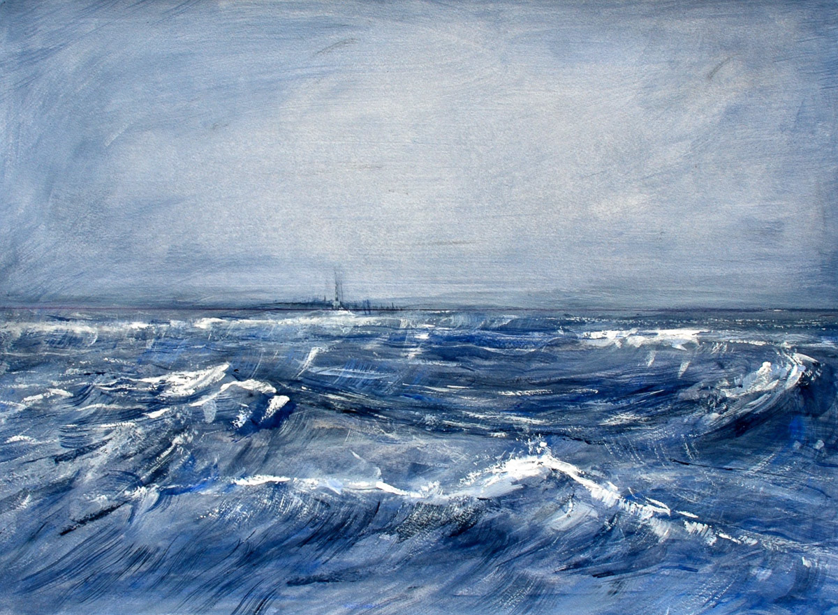 Chenal du Havre - 2015 - Acrylique et craie sur lin marouflé.