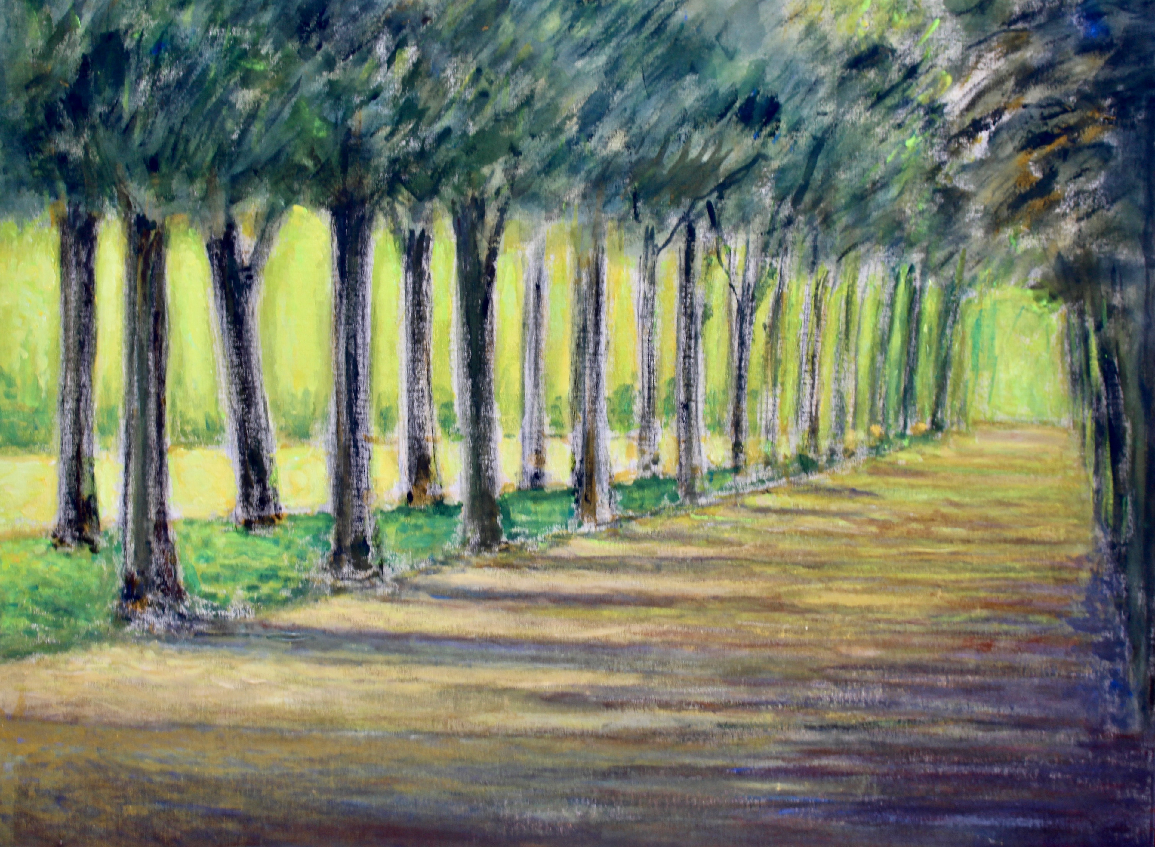Allée - 2020 - Acrylique et vrai sur lin marouflé