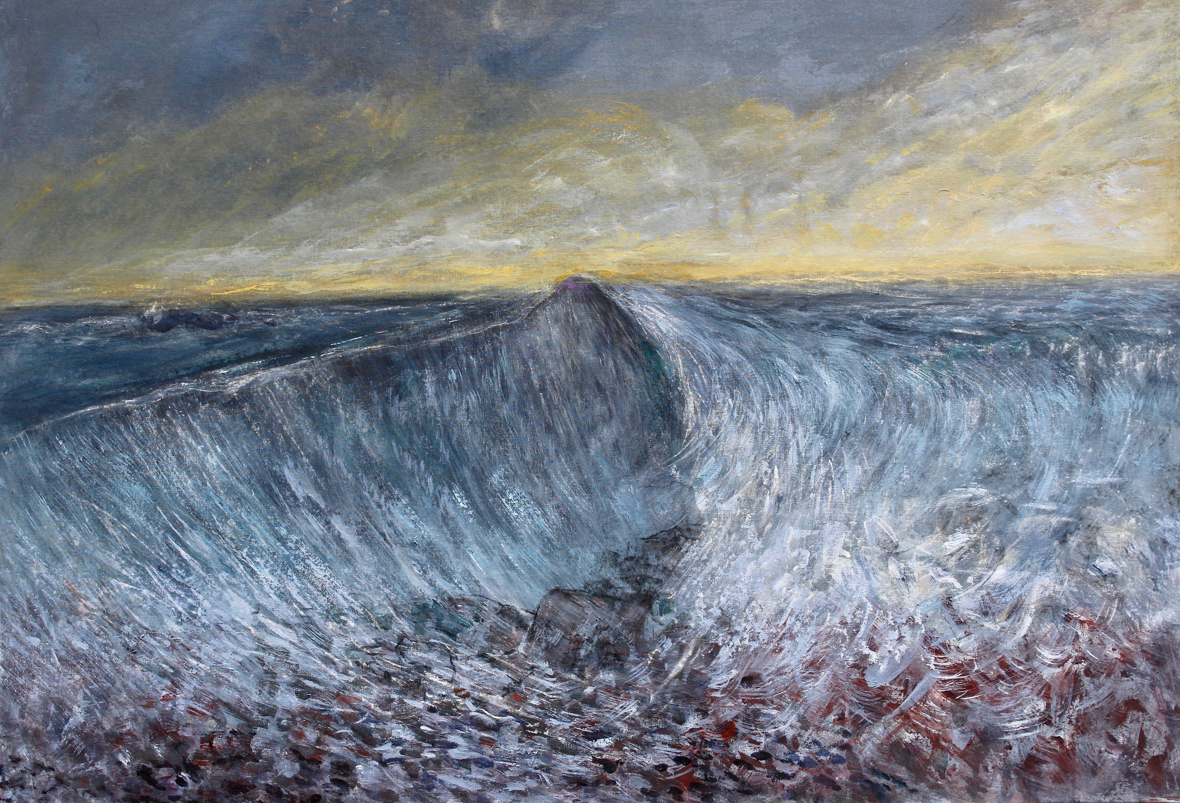 Vague - 2017 - Acrylique sur lin marouflé.