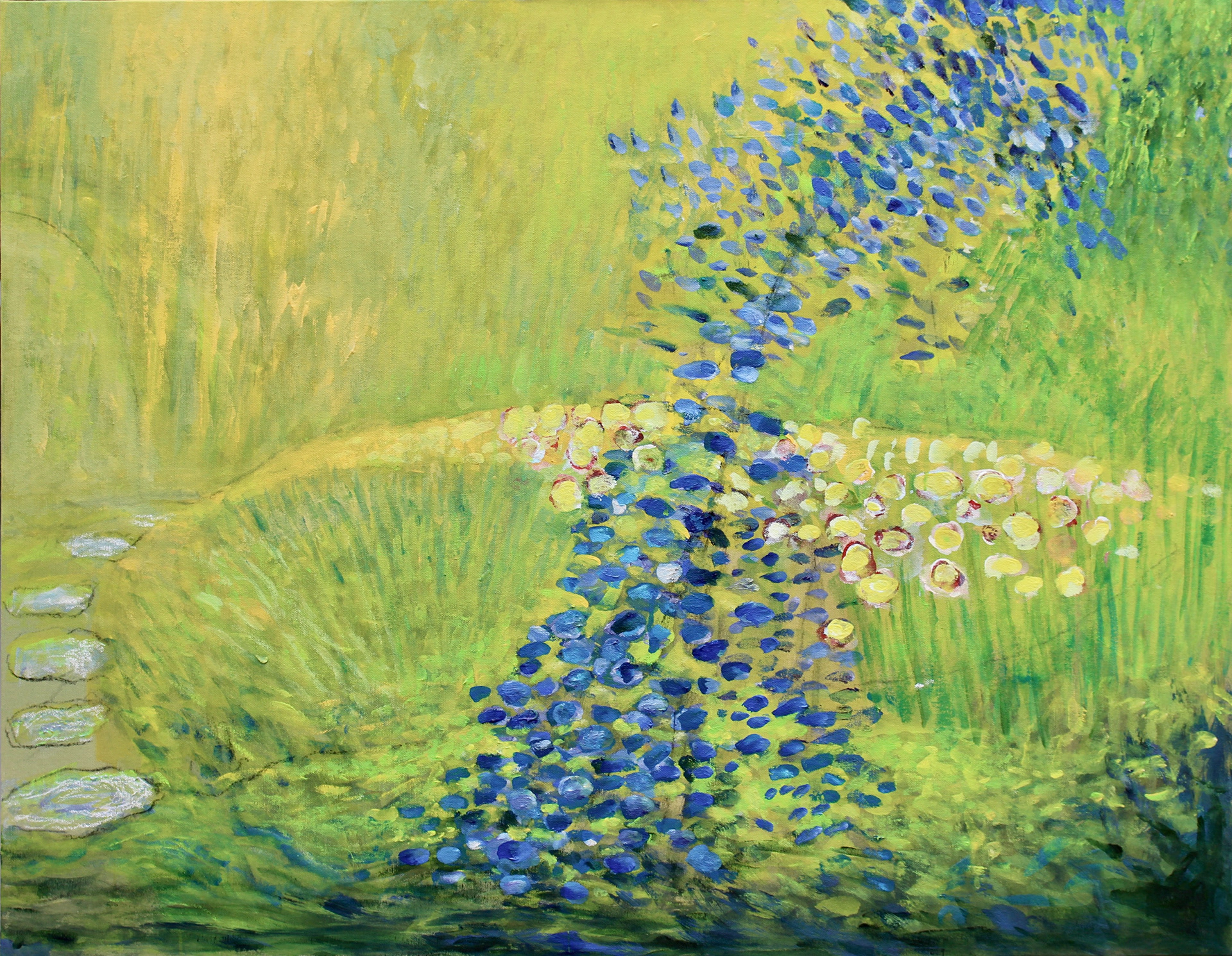 Jardin d'Angers 3 - 2020 - Acryliques sur lin marouflé