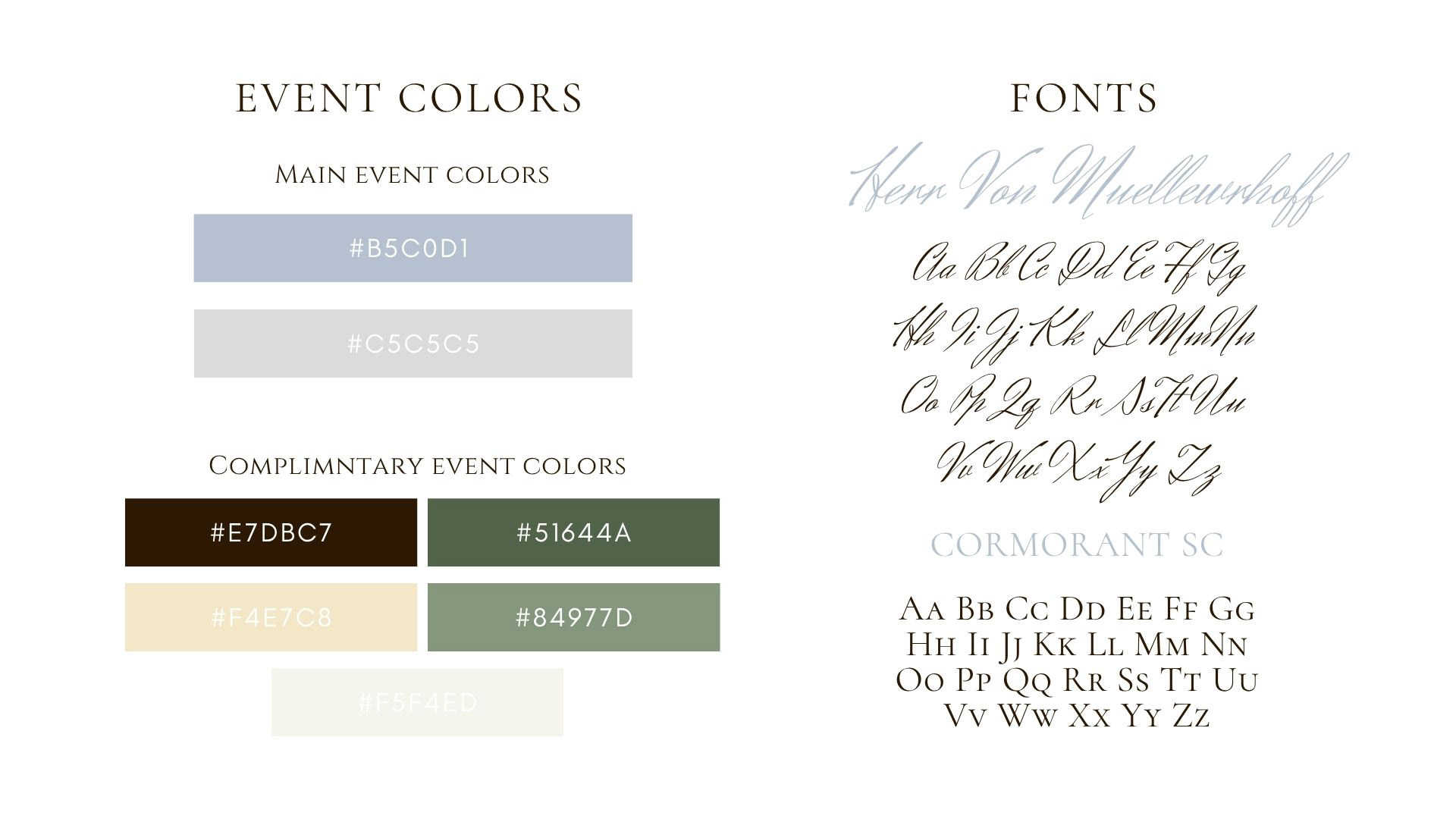 Colors and Fonts for Wedding Signage and Design