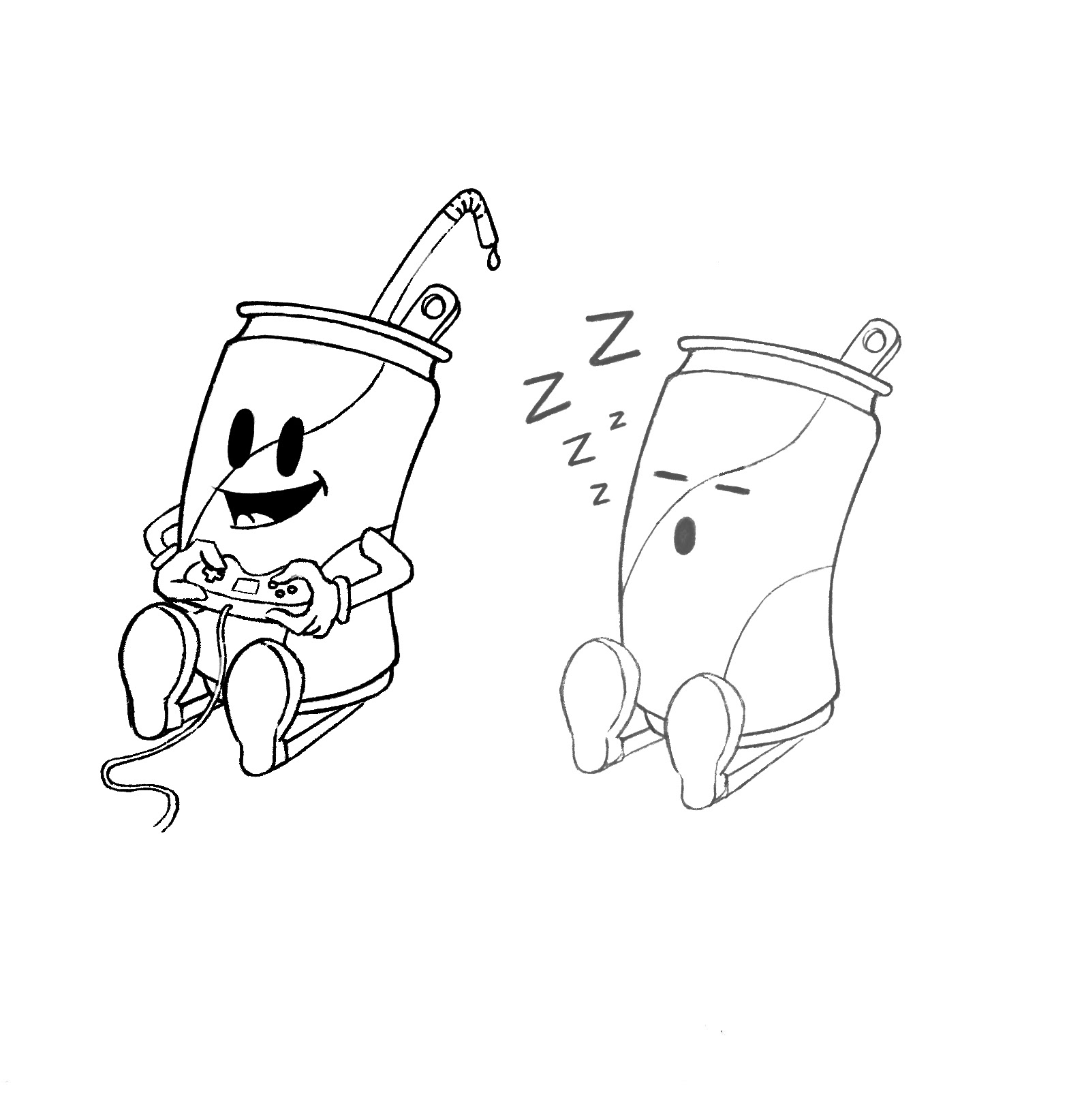Soda Pop Man Final Line Drawings- Digital 