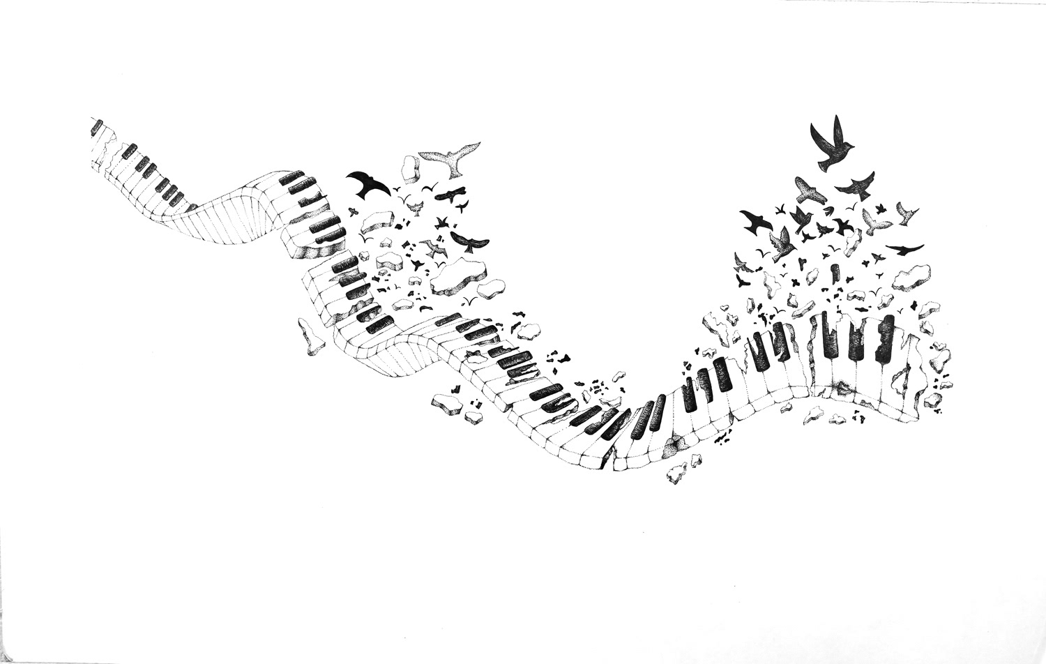 Break Free- Pen on Cold Press Board