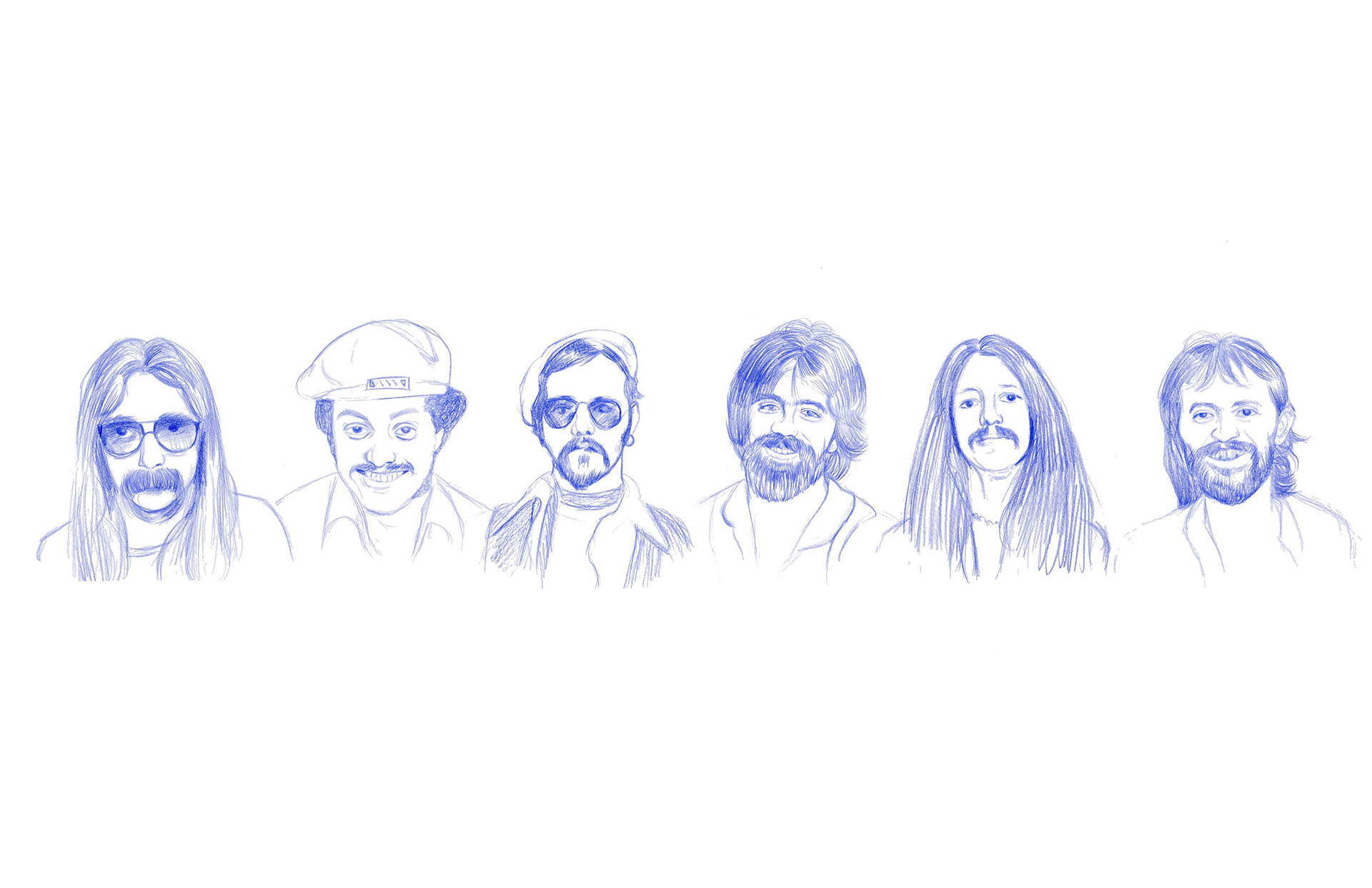 Doobie Brothers Sketch- Blue Prismacolor on Sketch Paper