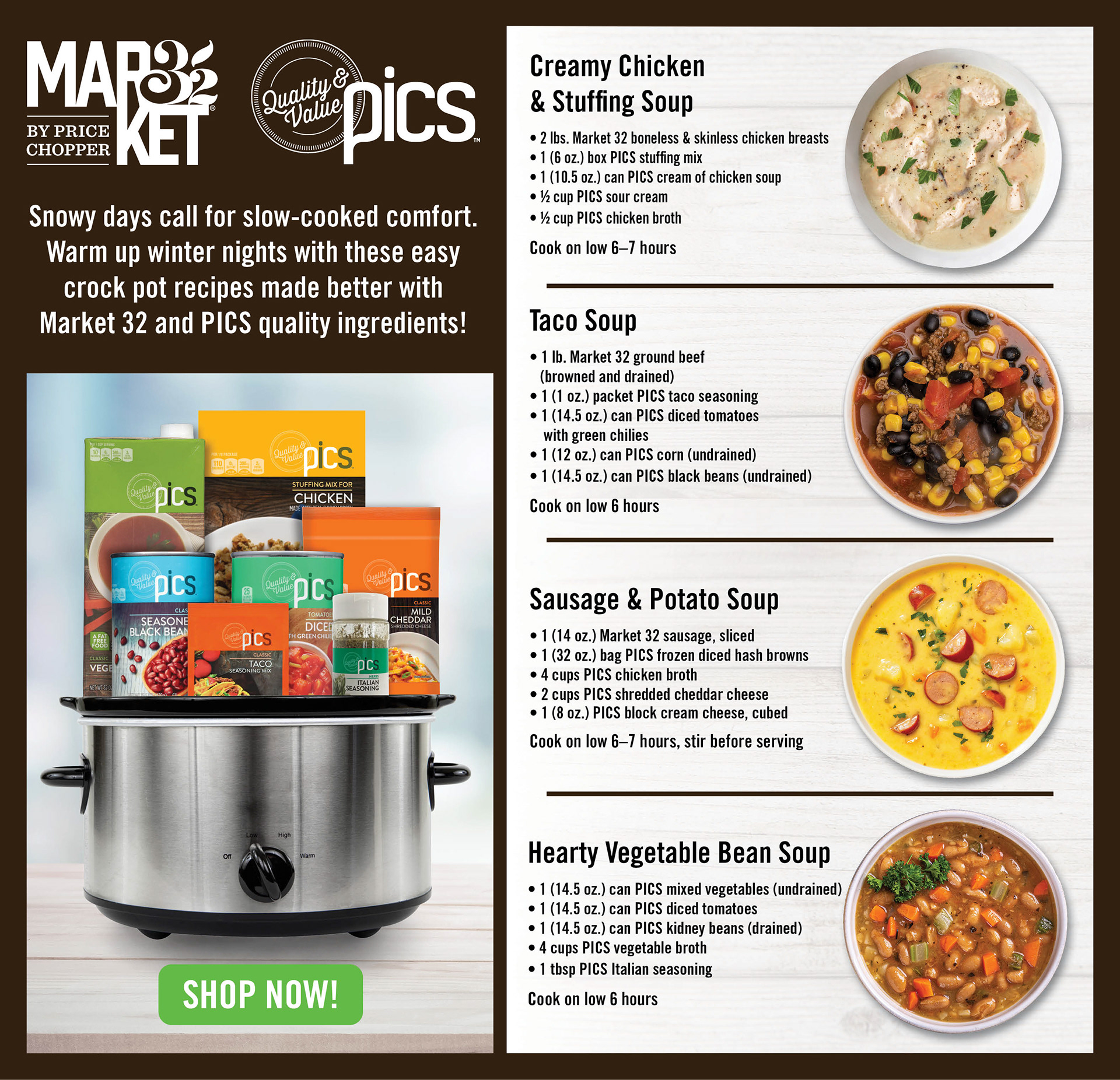 Market 32 and Price Chopper Easy Crock Pot Soups with PICS Flipp Flyer