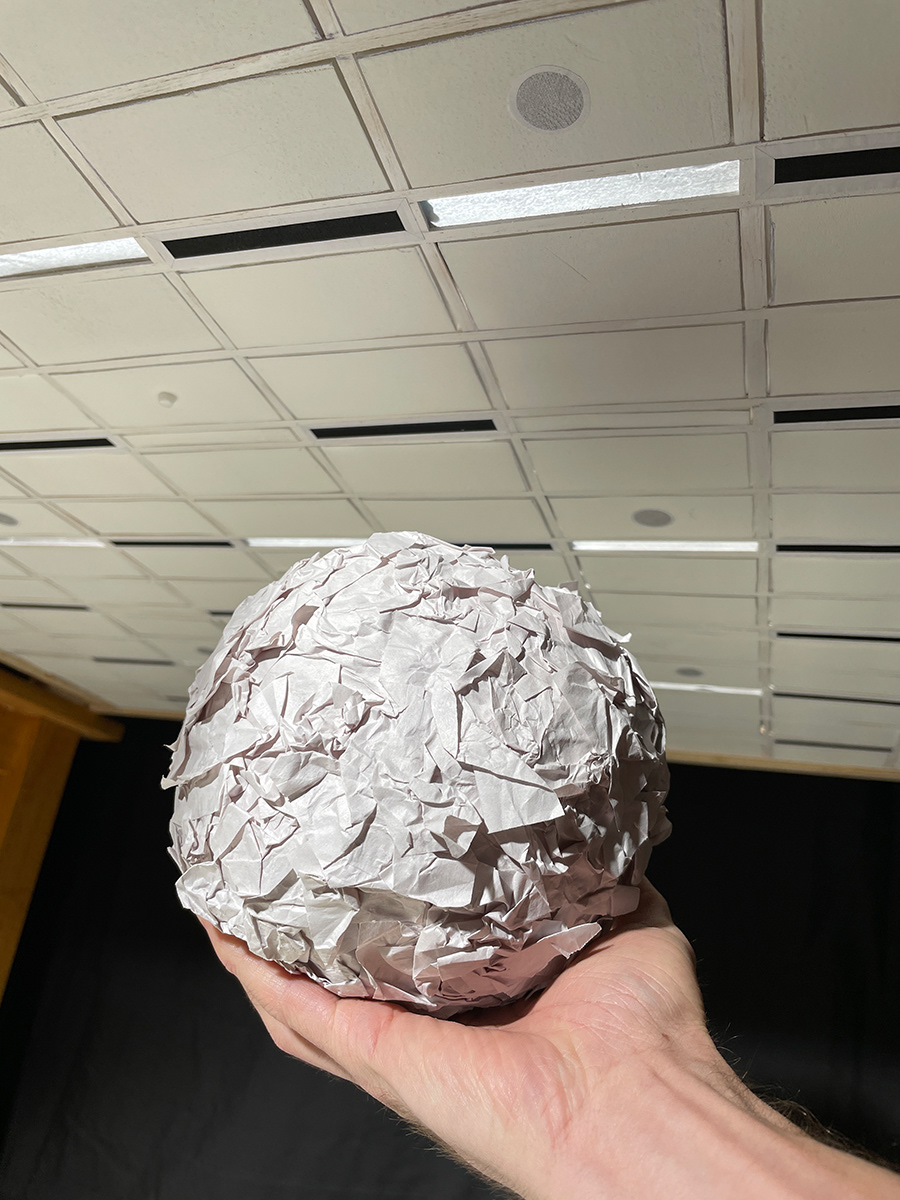 1/12 scale "giant" paper ball replica of a full size prop