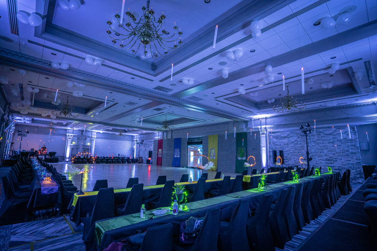 "Wizarding World of Ballroom" ballroom dance competition main event area scenic props