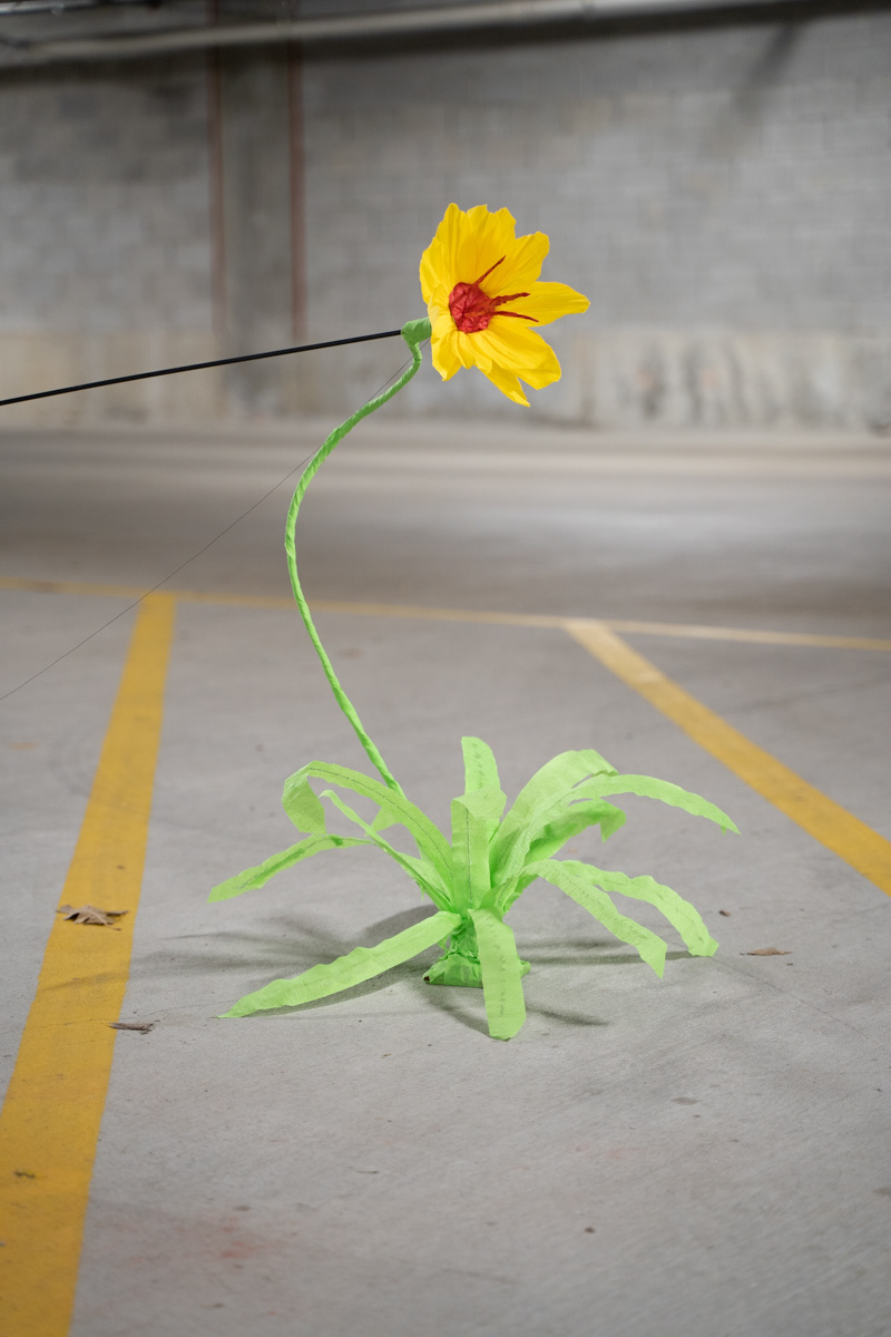 Paper flower rod puppet