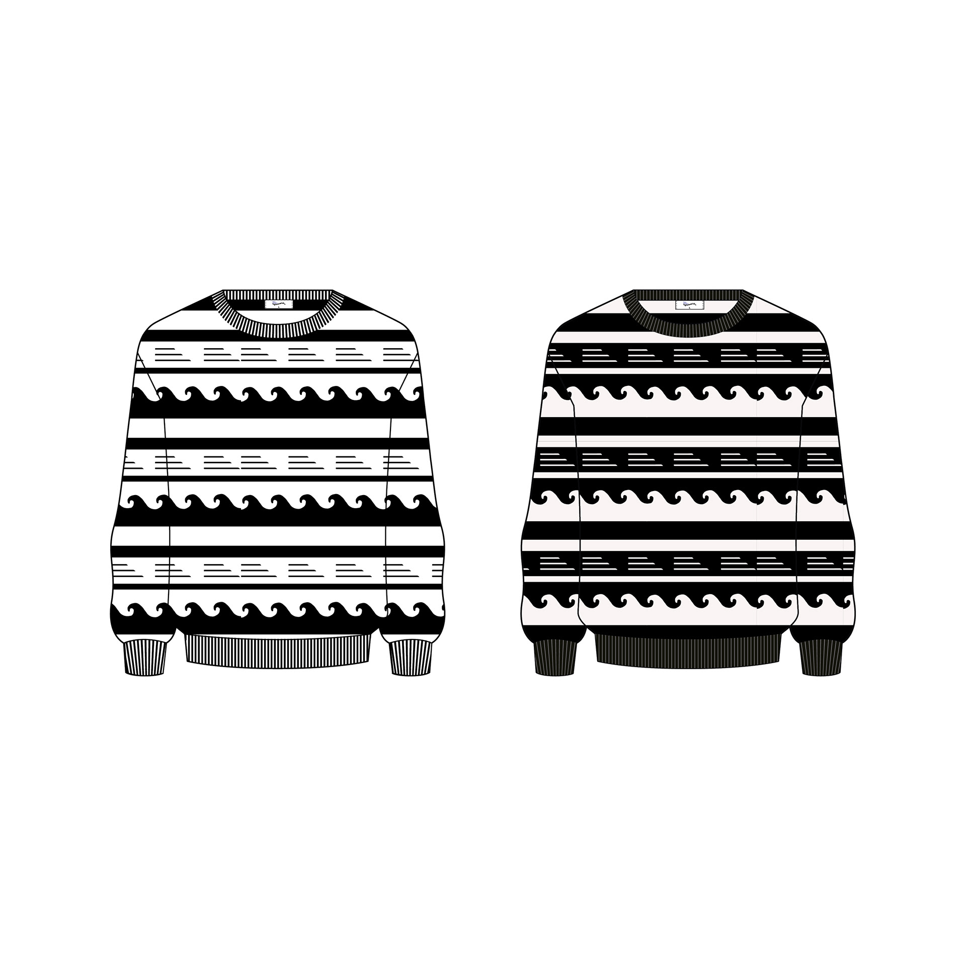 wave cotton knit sweater