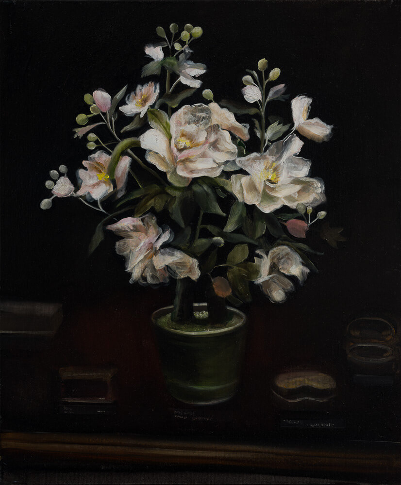 Paulina Karpowicz “Gablotka”, 2017, 50x60 cm, olej na płótnie