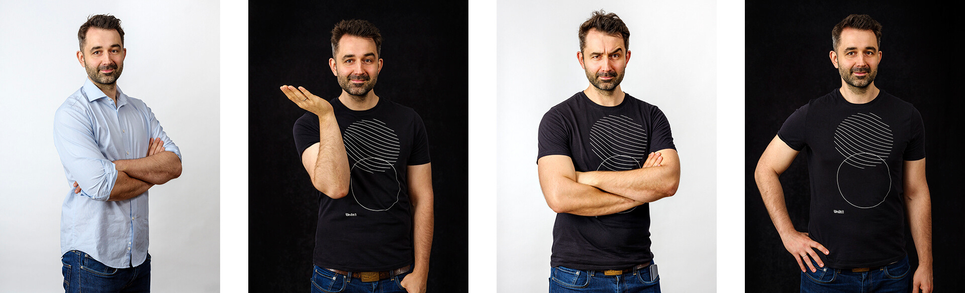 portret biznesowy mężczyzny w firmowym t-shircie / Kraków