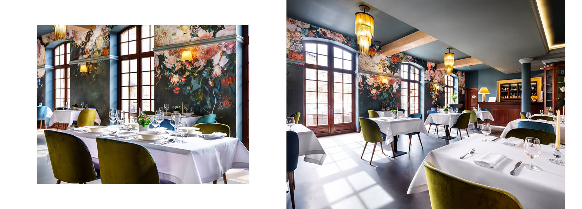 zdjęcia wnętrz restauracji Biała Róża w Krakowie