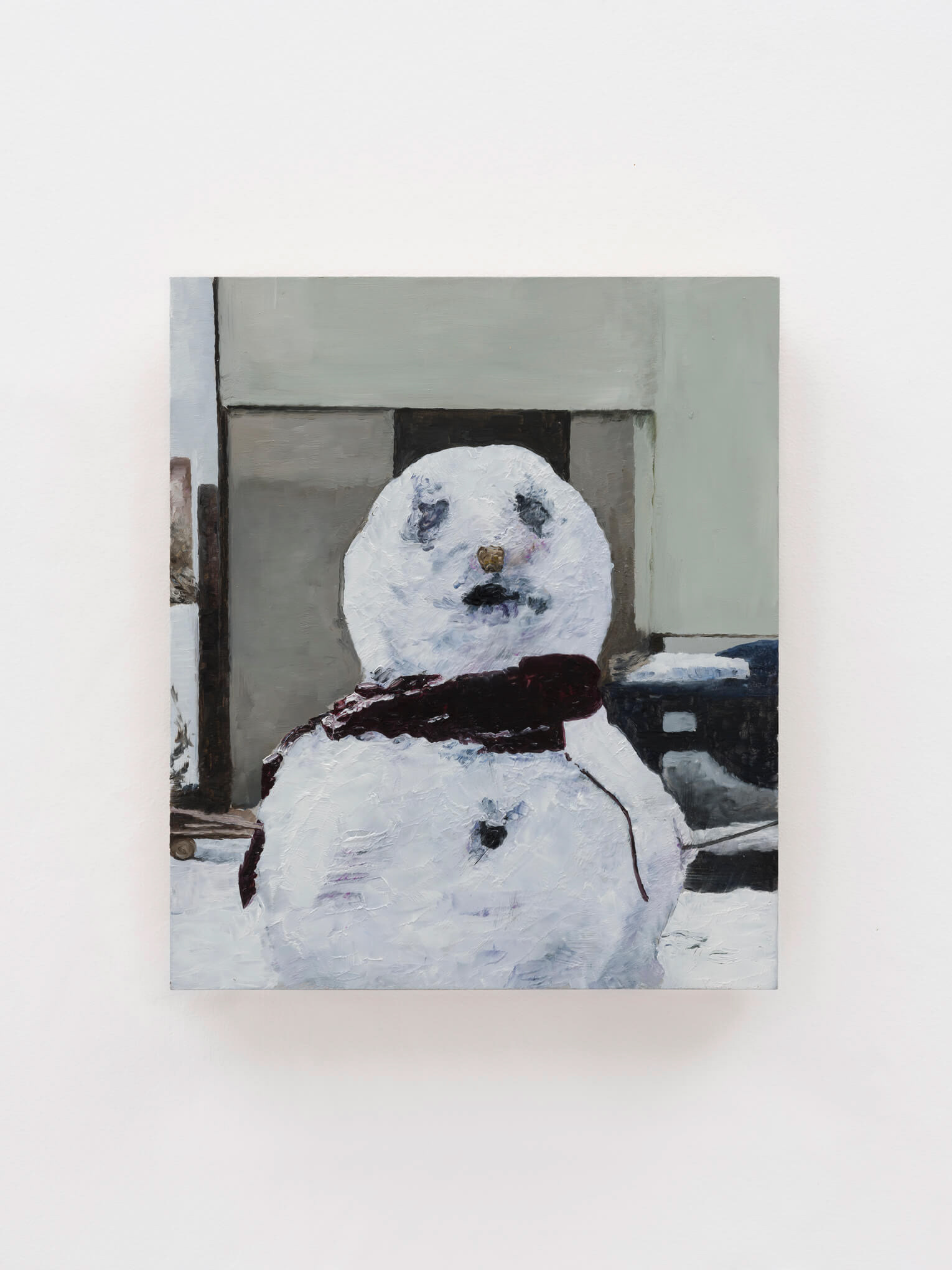 Karol Palczak "Snowman" / 2023, 18,5 x 21,5 cm, olej na płycie aluminiowej