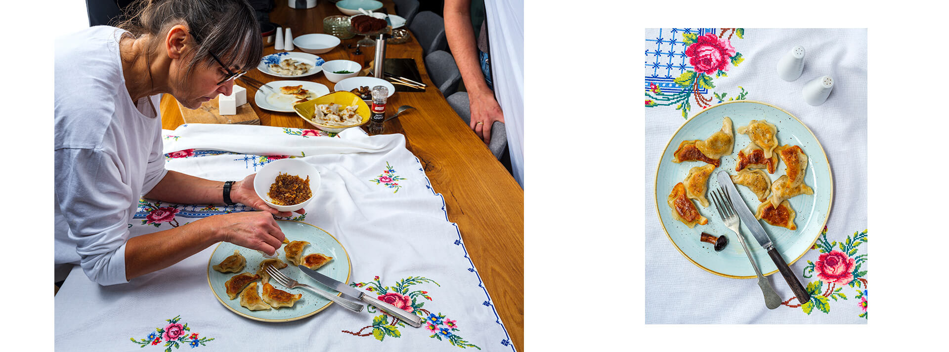 sesja fotografii kulinarnej w Krakowie - backstage - stylistka przy pracy