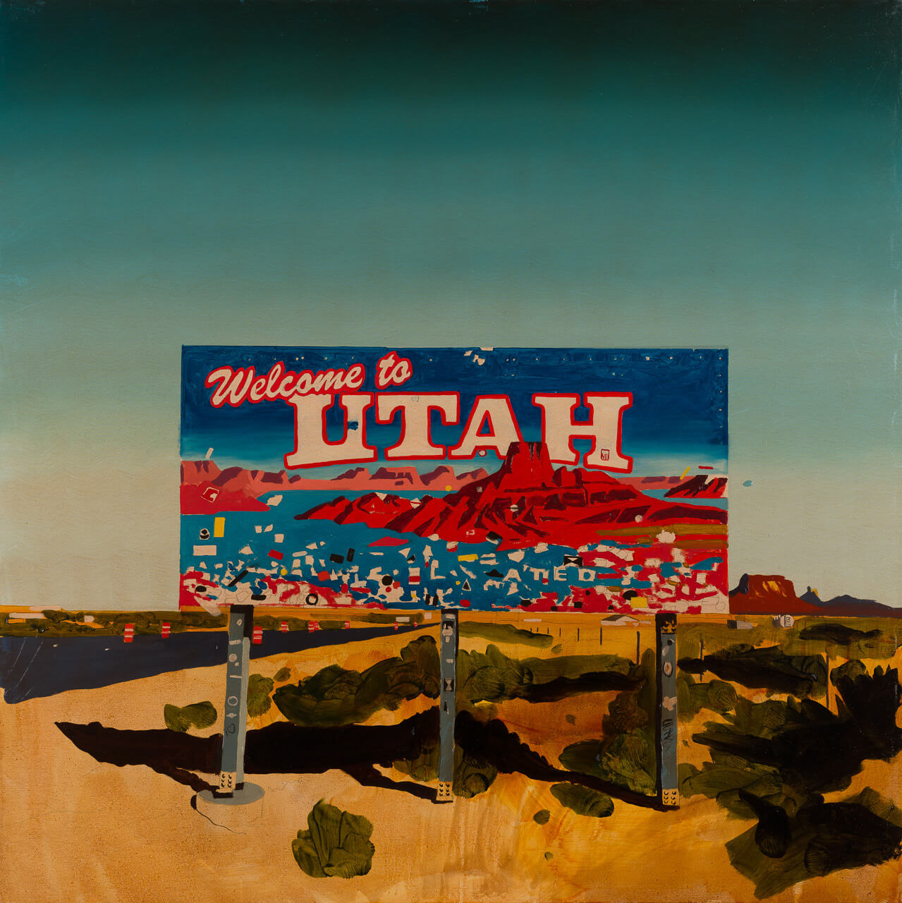 Piotr Szczur „Welcome to Utah” / 2019, 100x100cm, olej na płótnie