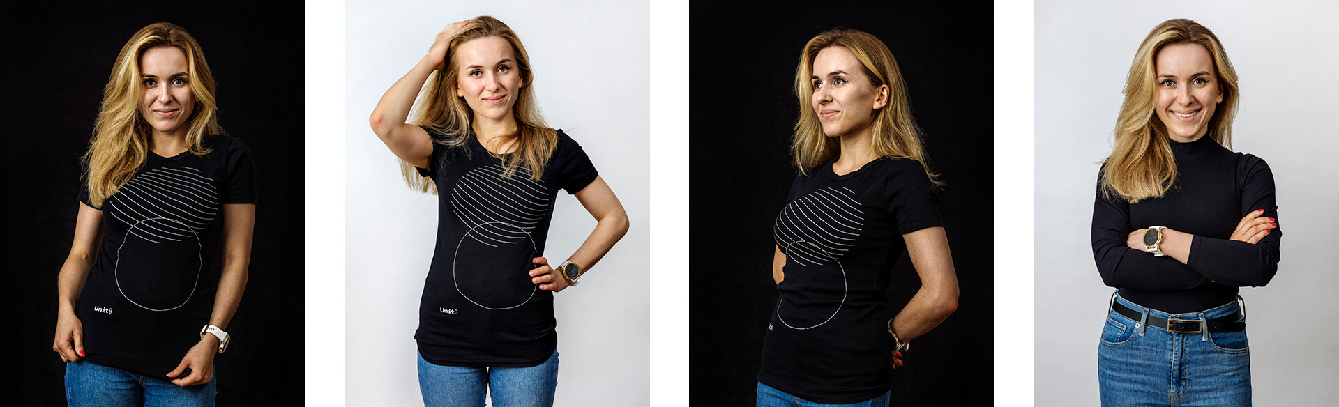 portret biznesowy kobiety w firmowym t-shircie