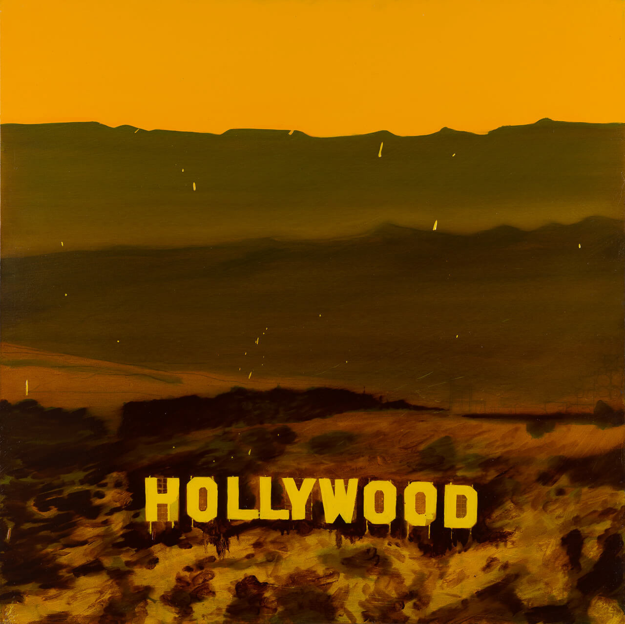 Piotr Szczur „Hollywood” / 2019, 100x100cm, olej na płótnie