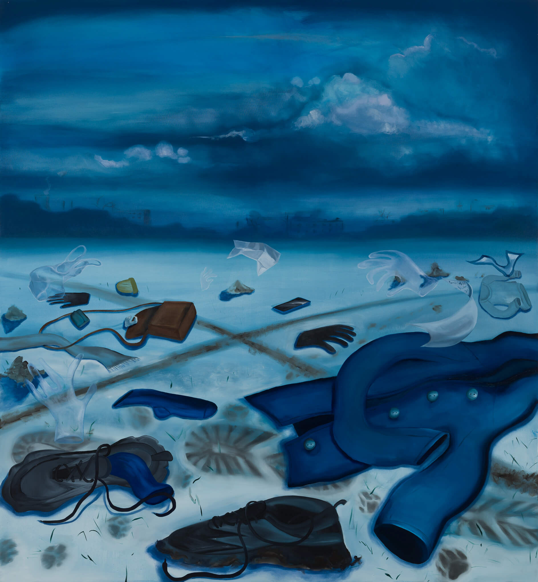 Karolina Jabłońska "Porzucone rzeczy" / 2021, 200 x 185 cm, olej na płótnie