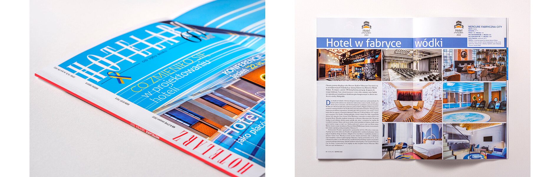 zdjęcia hotelu na okładce magazynu brażowego