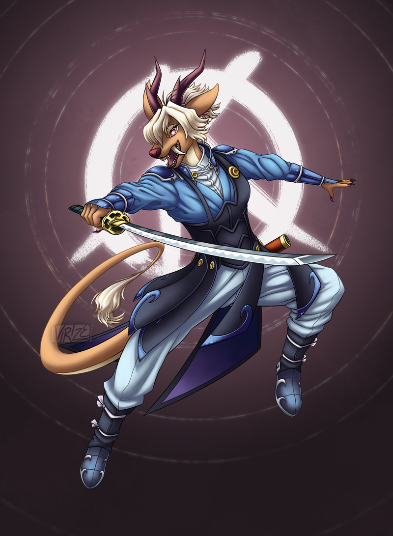 Viri, cosplaying as Kurusu from Kabaneri of the Iron Fortress