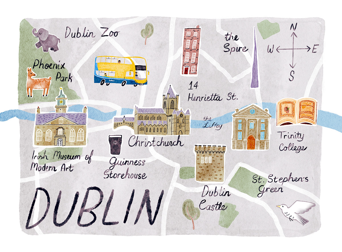 Rachel Harbron - Illustrated Dublin Map