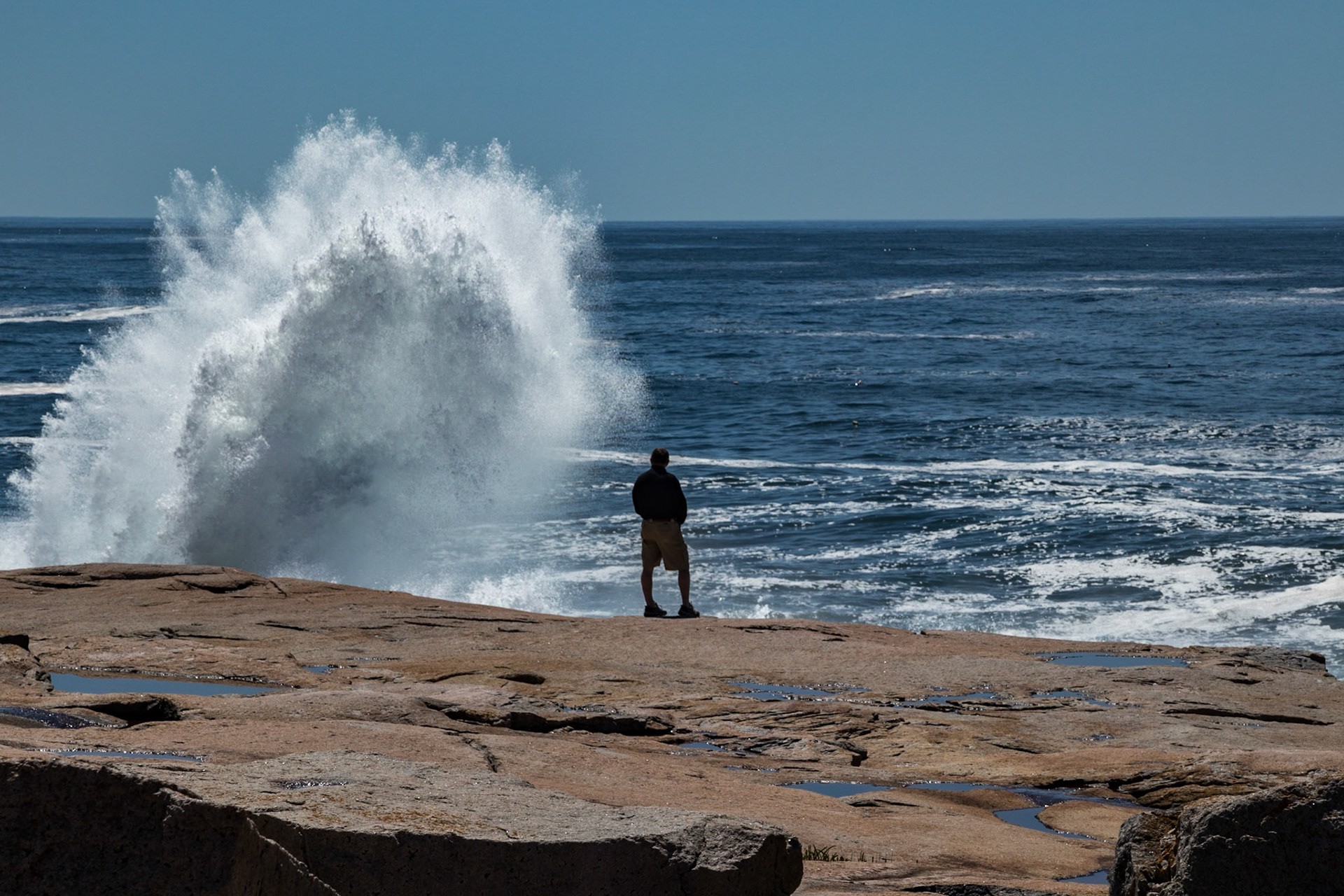 Waves crashing at Schoodic Point - Acadia National Park, Dessert Island, Maine