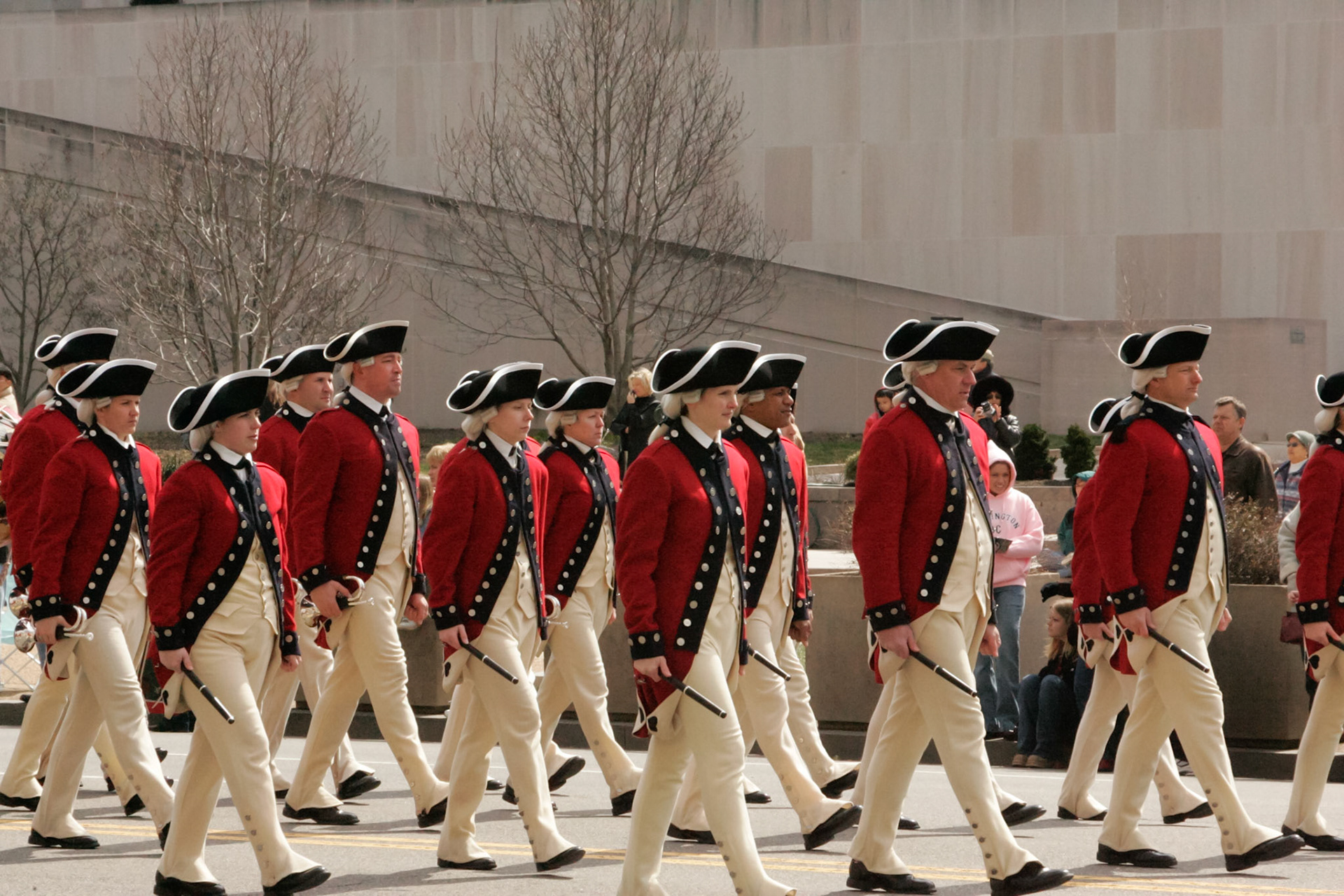 The United States Army Old Guard Fife and Drum Corps at the National Cherry Blossom Festival Parade - Washington, DC